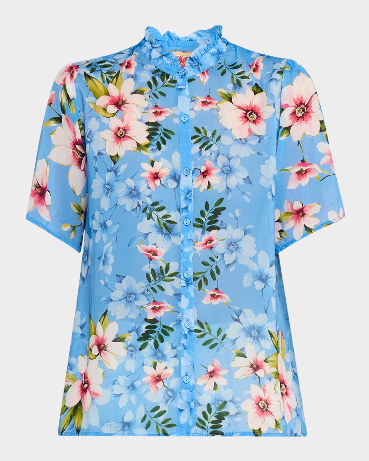 Johnny Was Yoella Floral Short-Sleeve Button-Down Shirt