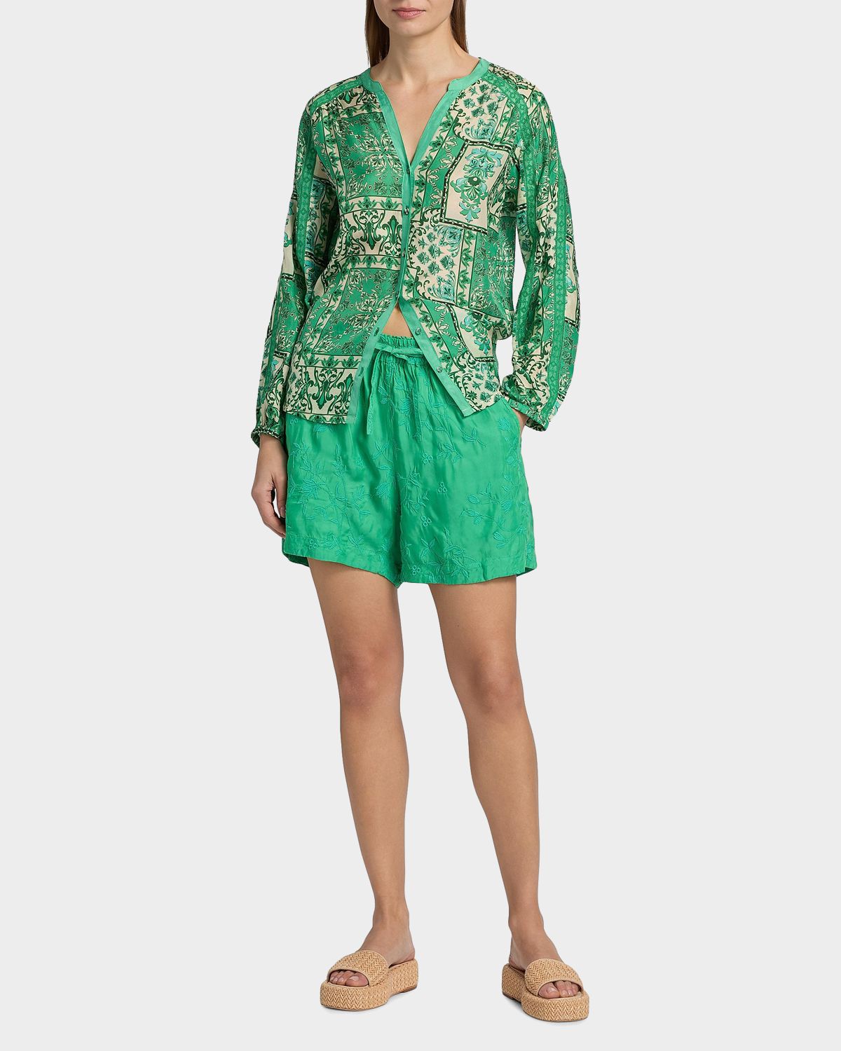Johnny Was The Audrey Floral-Embroidered Shorts | Thumbnail 7 Johnny Was The Audrey Floral-Embroidered Shorts | Thumbnail 7