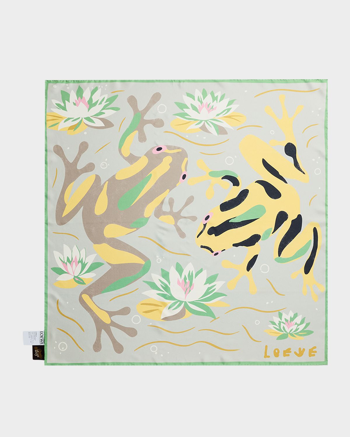 Loewe x Paula 's Ibiza Frog-Print Silk Scarf