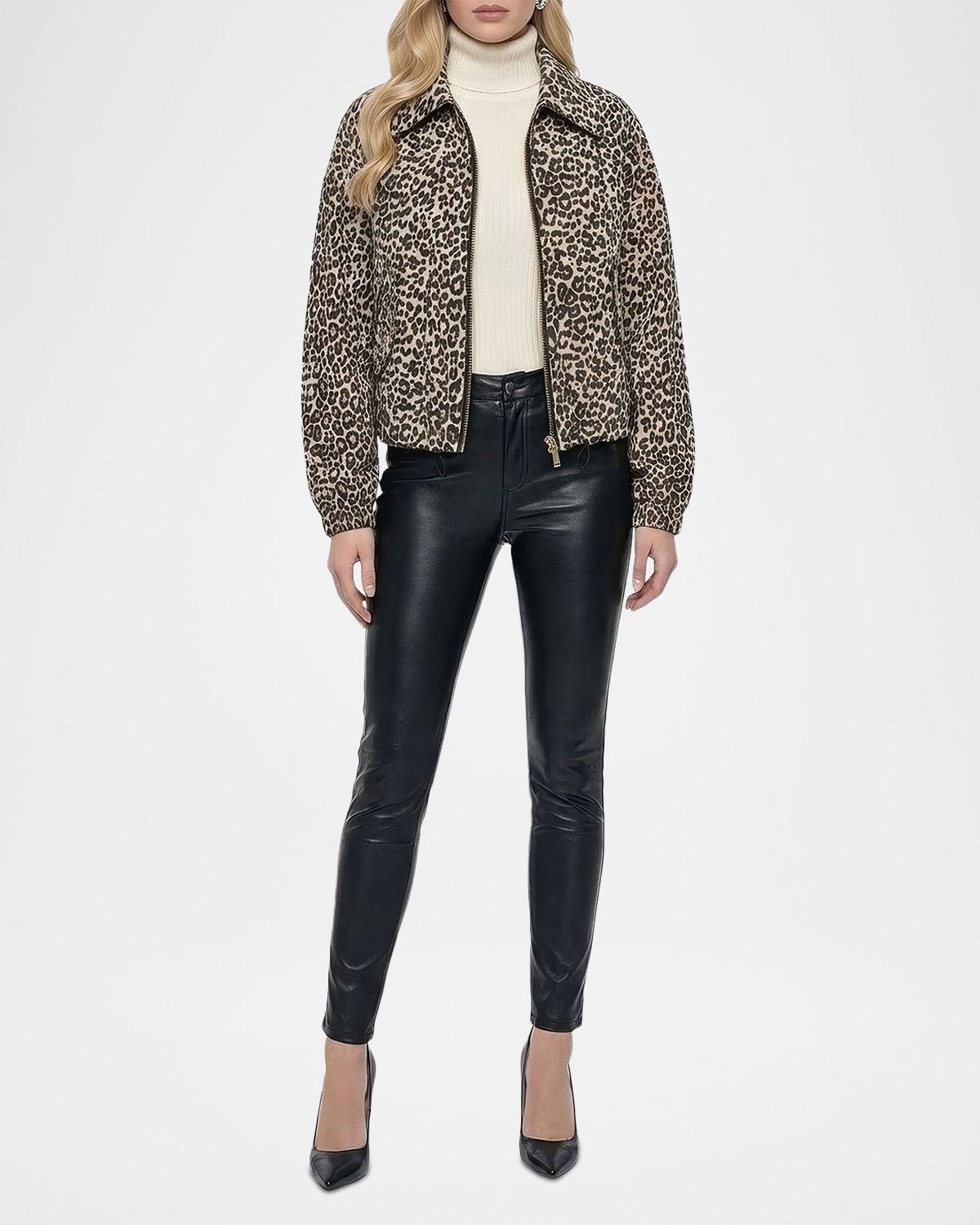 Gorski Metis Leopard-Print Suede Drawstring Jacket