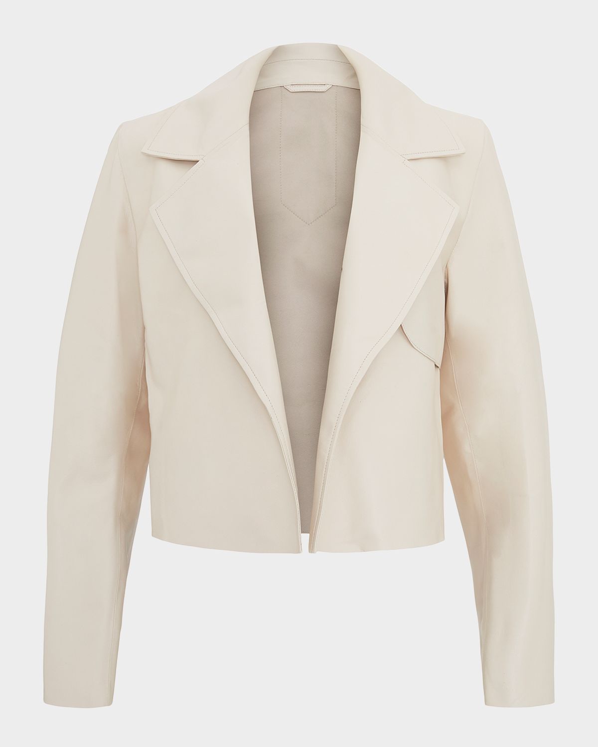 Gorski Select Lamb Leather Open-Front Jacket