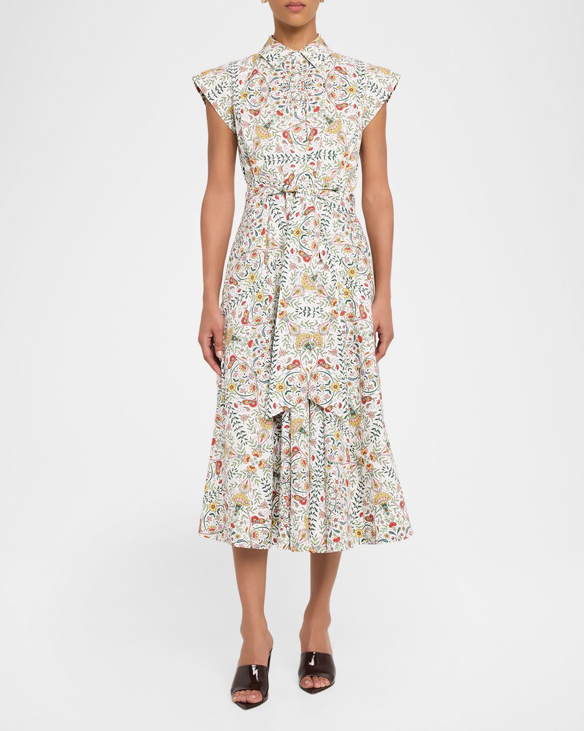 Elie Tahari The Fran Folk Collared Cotton Dress