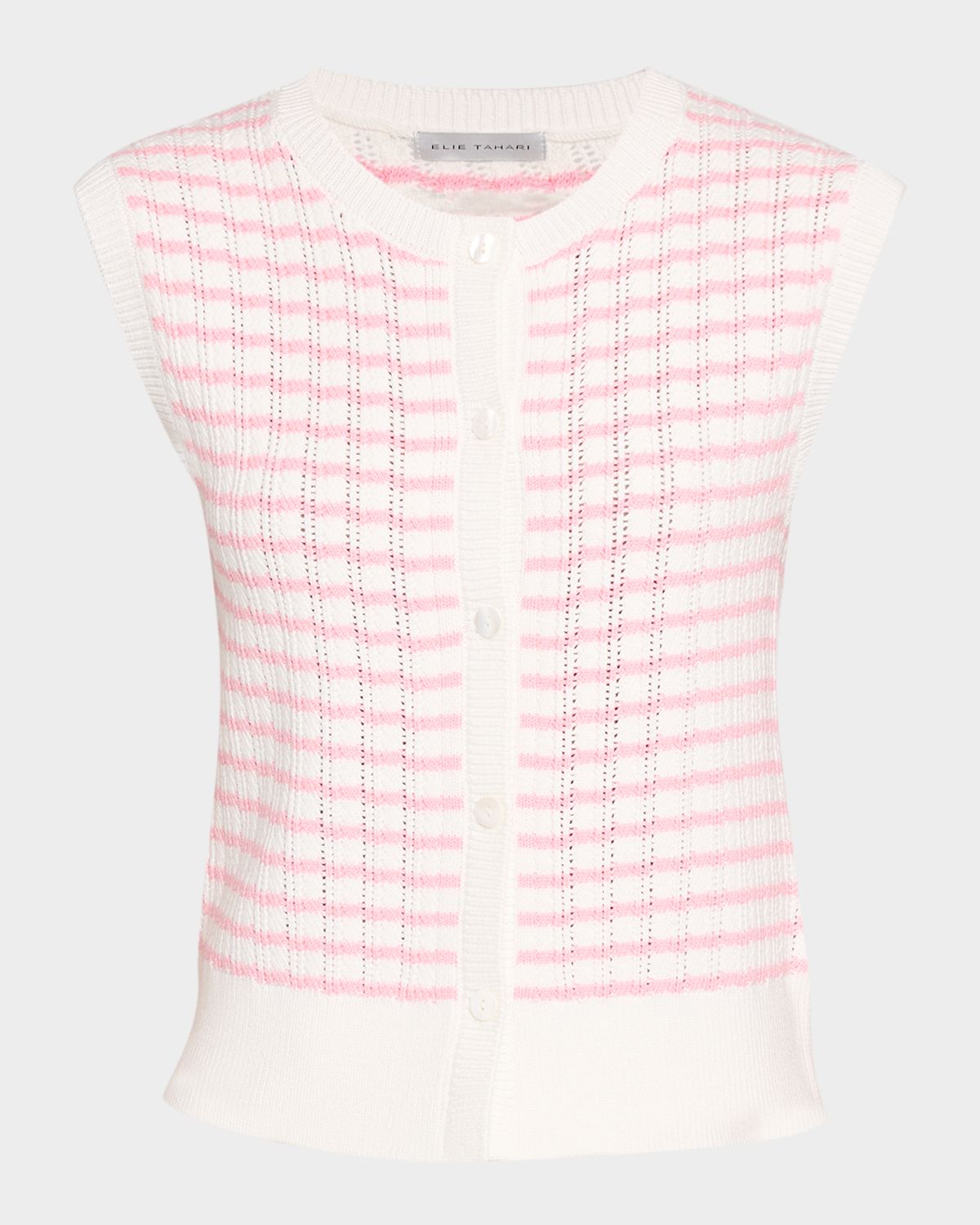 Elie Tahari The Dana Sleeveless Striped Sweater
