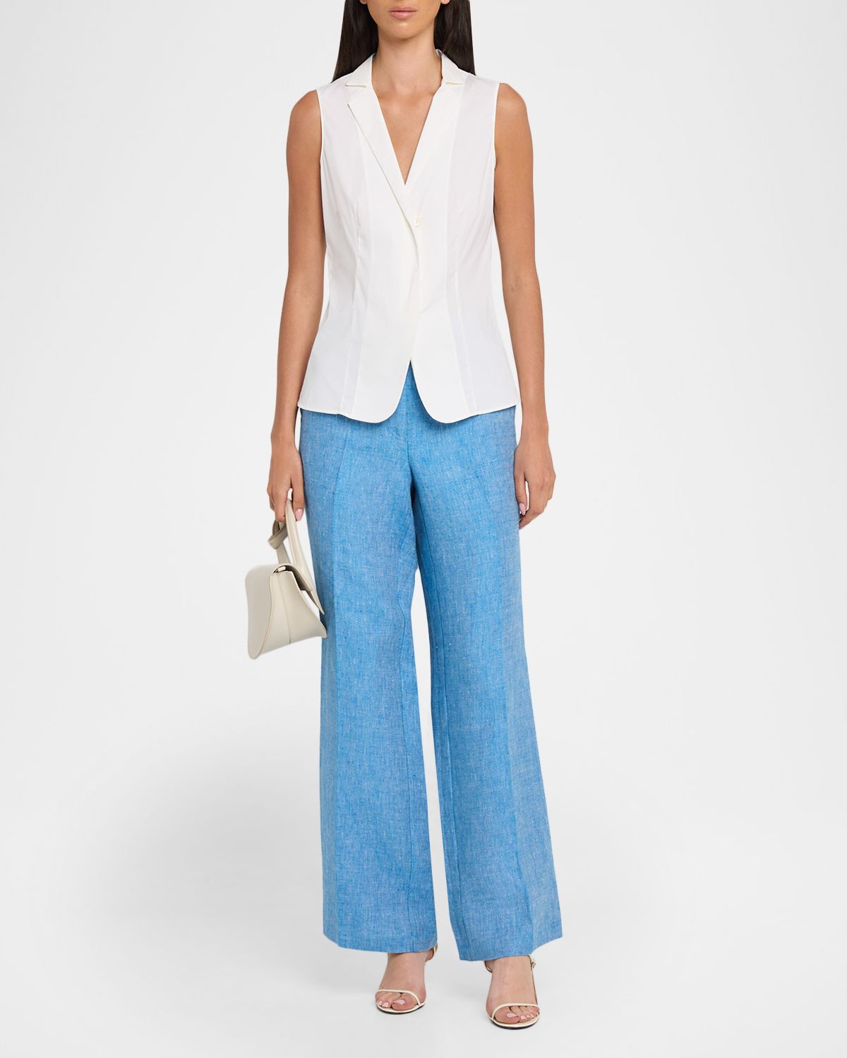 Elie Tahari The Edna Wide-Leg Linen Trousers