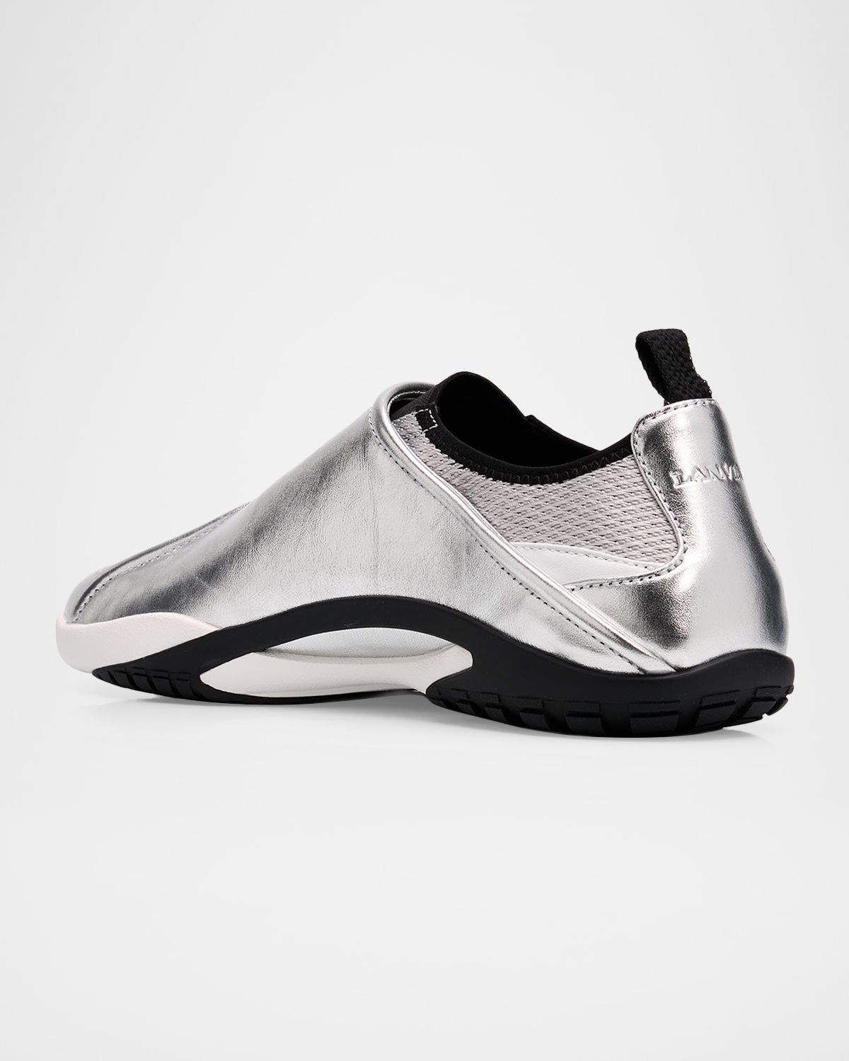 Lanvin Men 's LNV1 Metallic Mesh and Leather Sneakers | Thumbnail 4