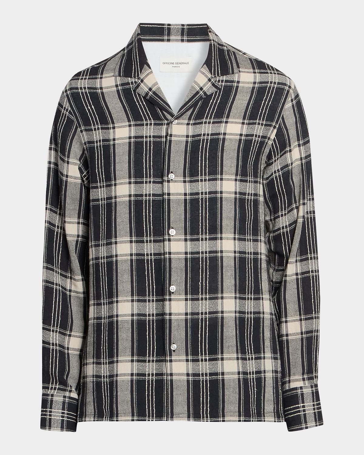 Officine Generale Men 's Eren Checked Cotton-Blend Button-Front Shirt