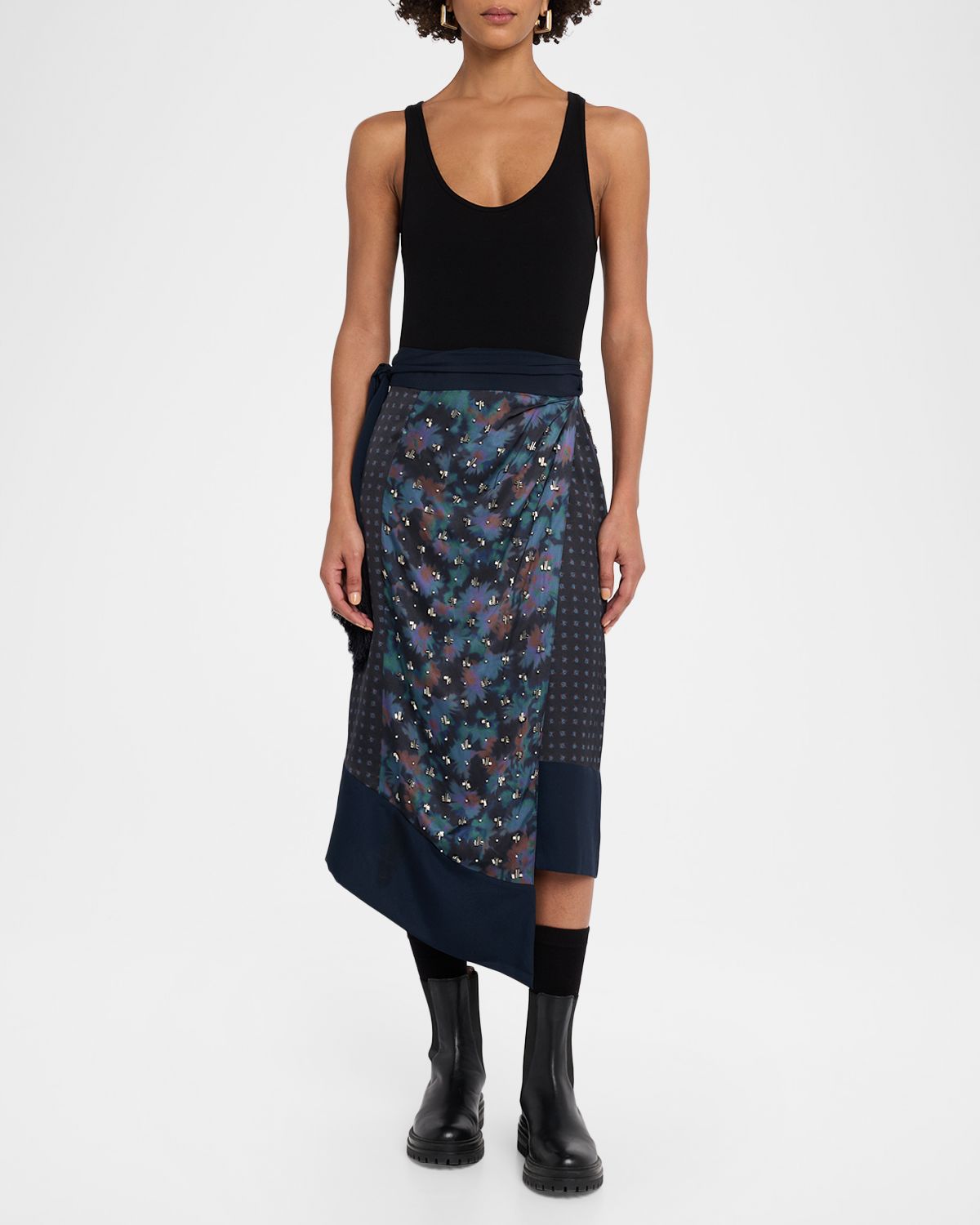 3.1 Phillip Lim Desert Flower Embellished Wrap Skirt