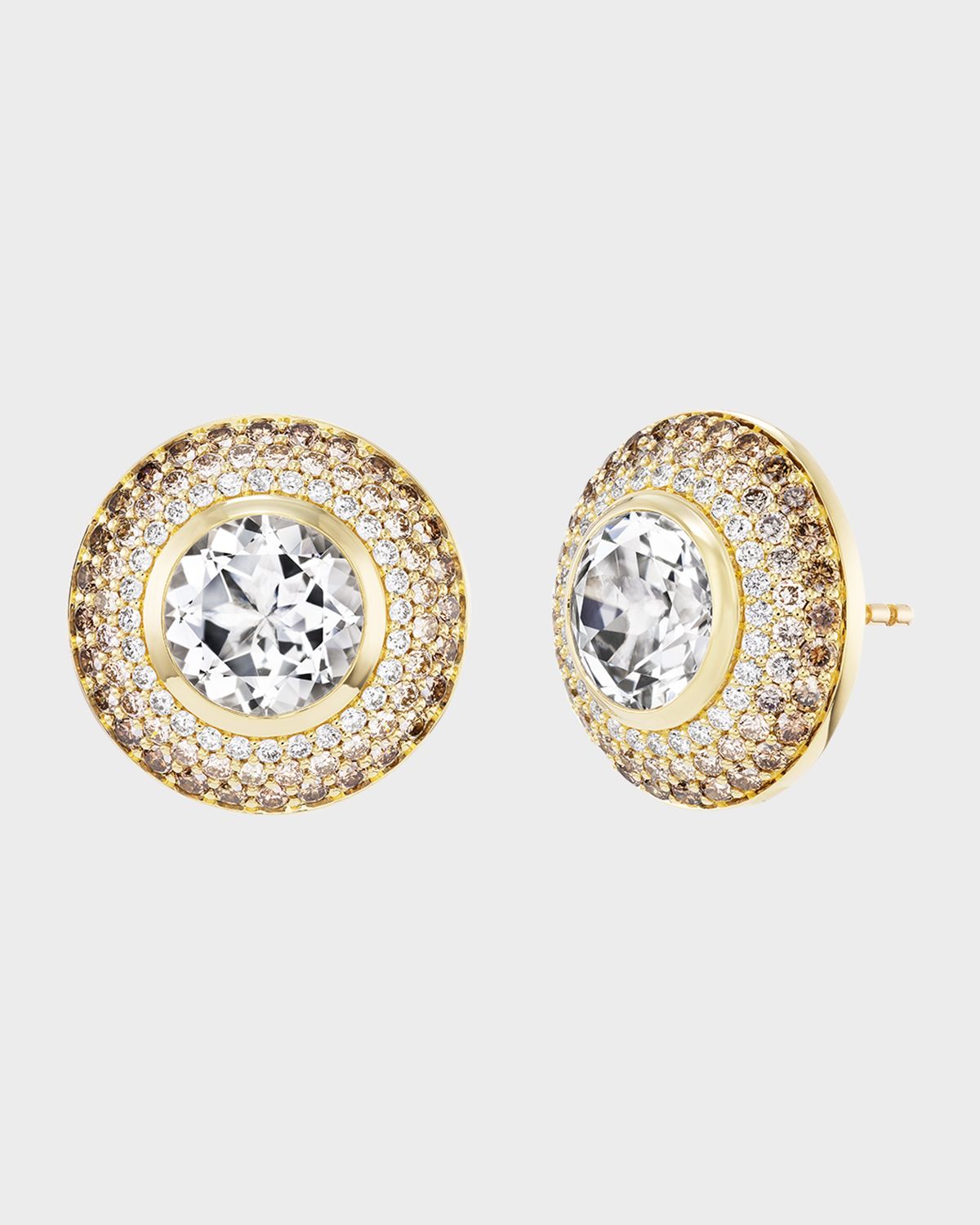 Emily P. Wheeler Ombre Button Stud Earrings with Diamonds and Topaz
