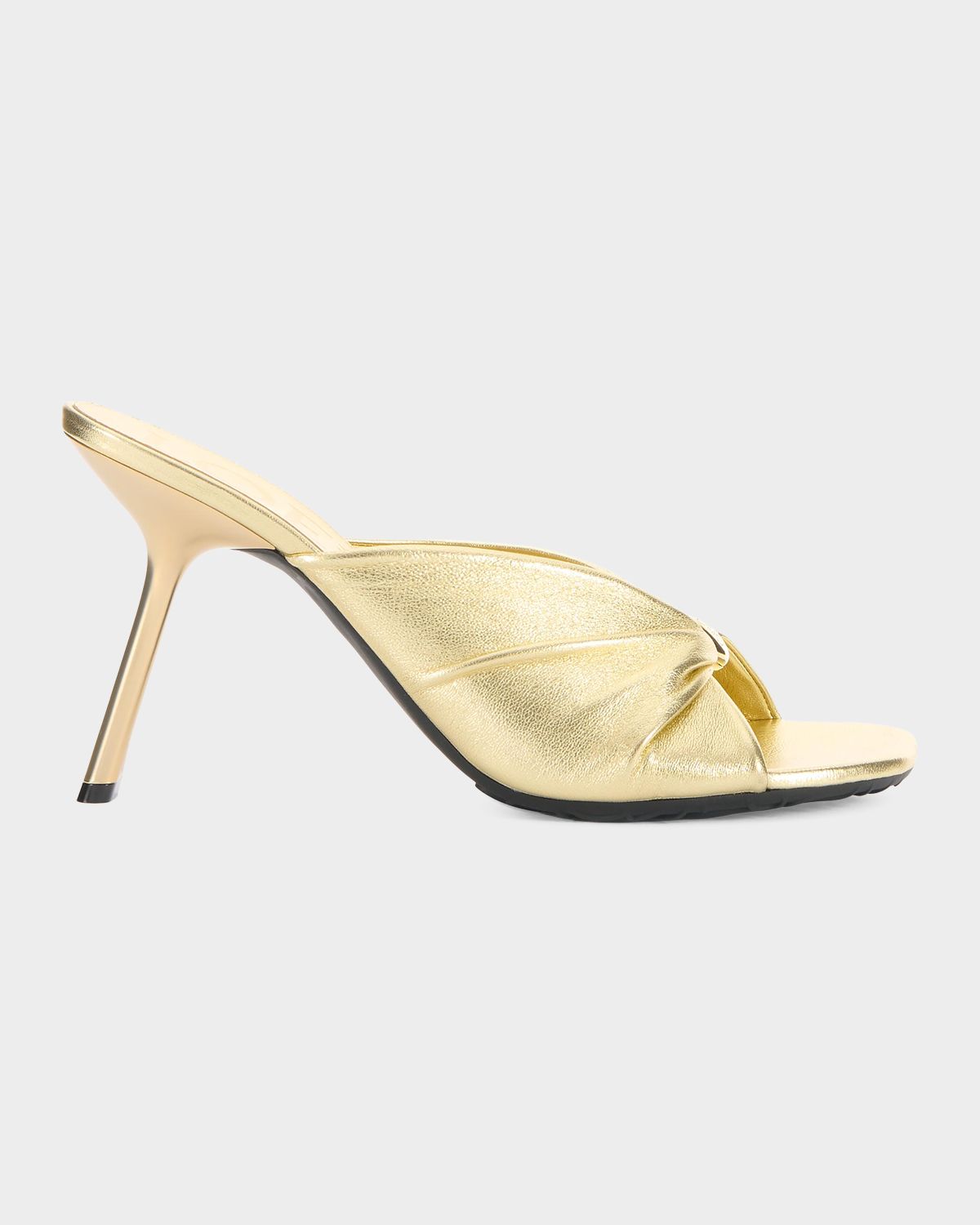 Loewe x Paula 's Ibiza 90mm Pebble Metallic Leather Slide Sandals