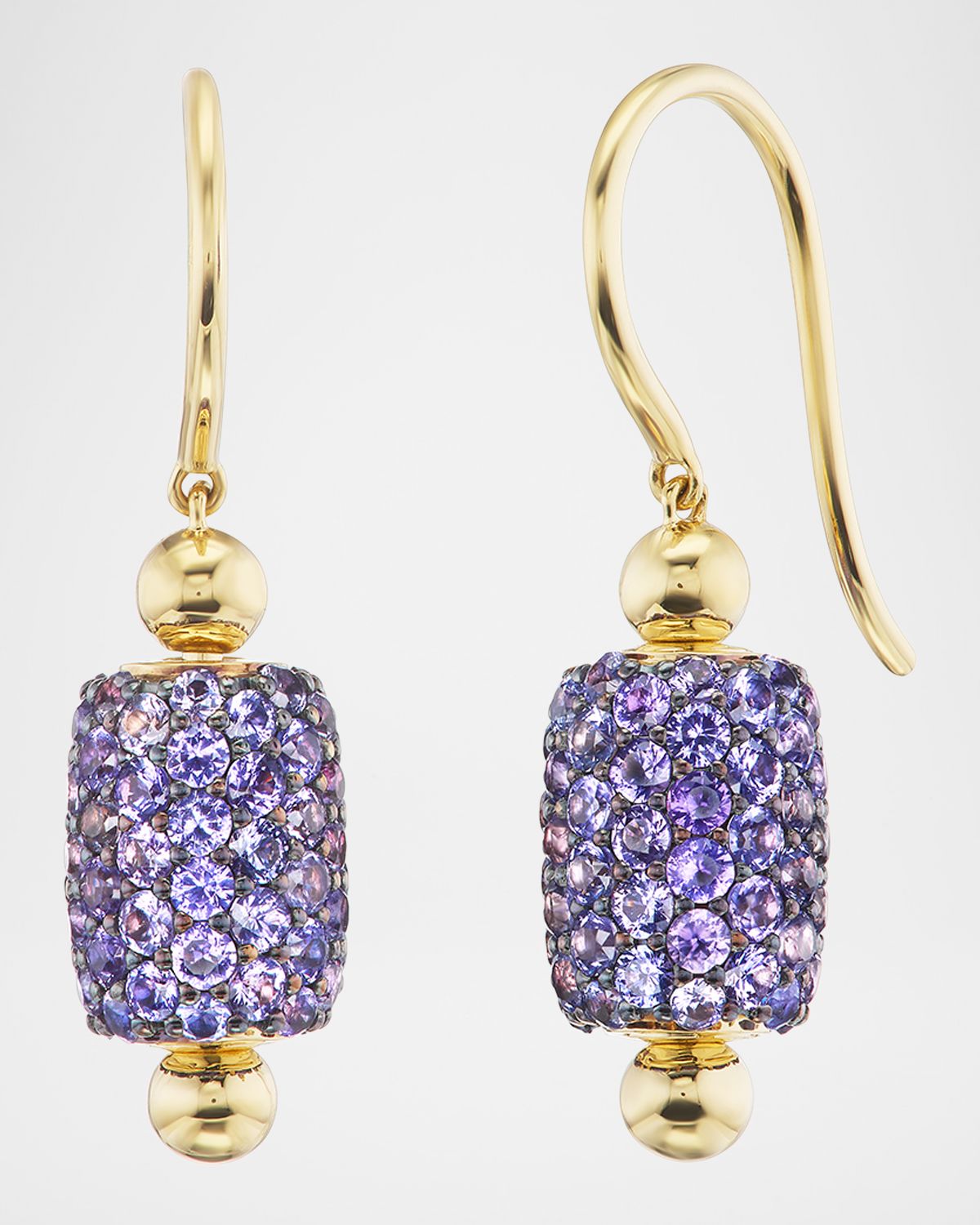 Emily P. Wheeler Barrel Drop Earrings with Sapphires