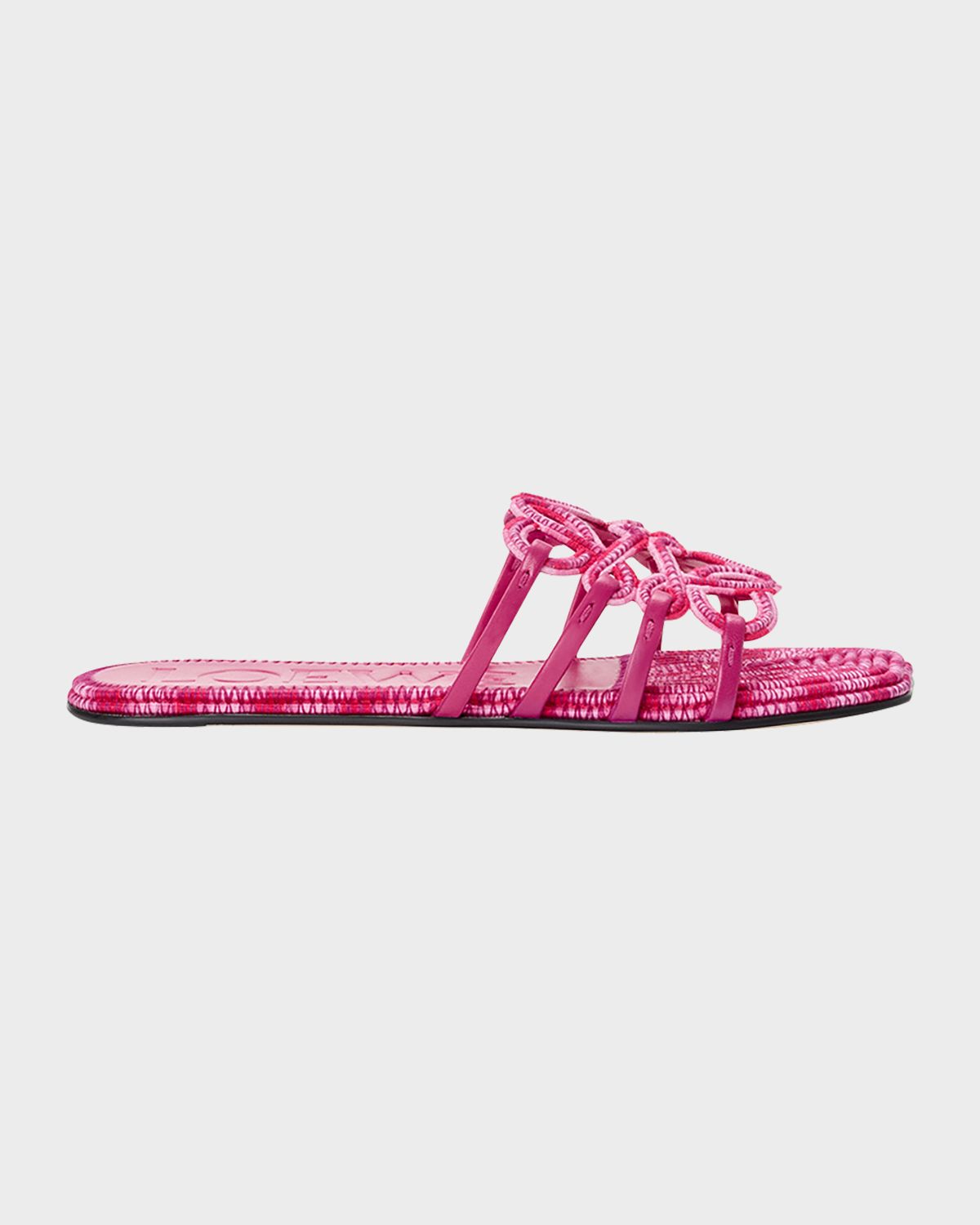 Loewe x Paula 's Ibiza Petal Anagram Crochet Flat Slide Sandals