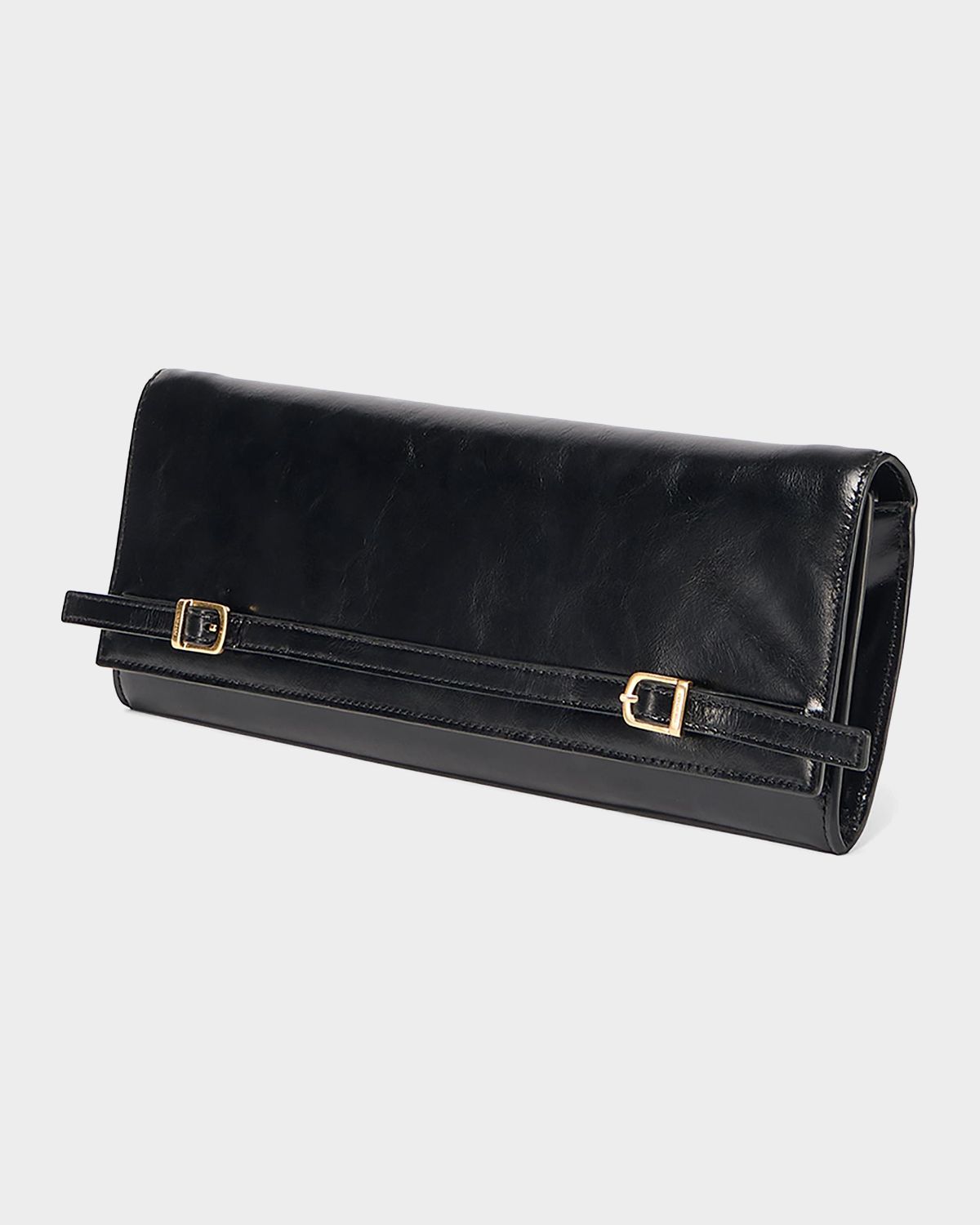 SIMKHAI River Leather East-West Moto Clutch Bag