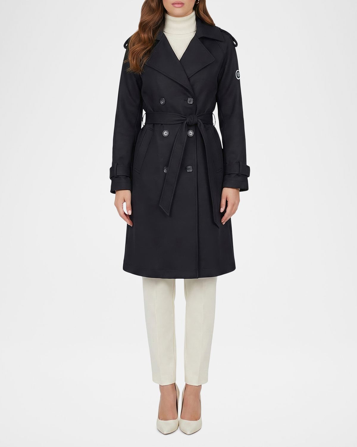 Gorski Wool Belted Double-Breasted Trench Coat