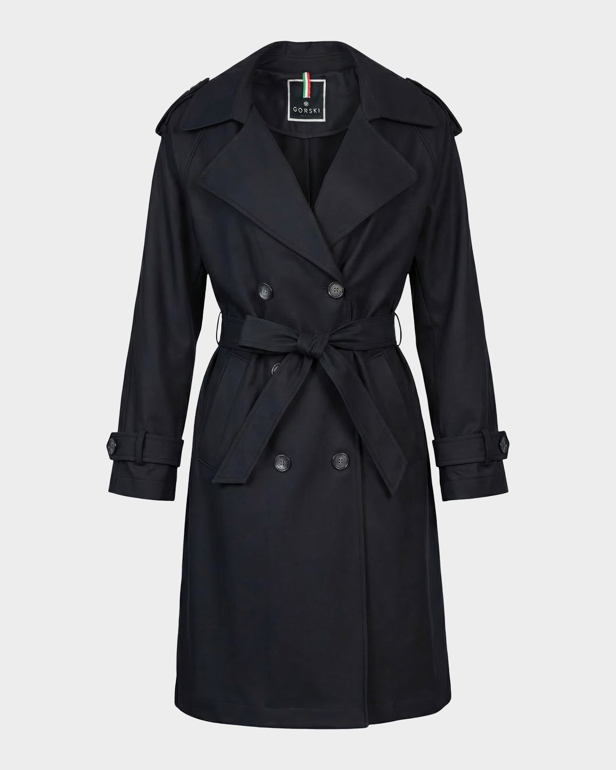Gorski Wool Belted Double-Breasted Trench Coat