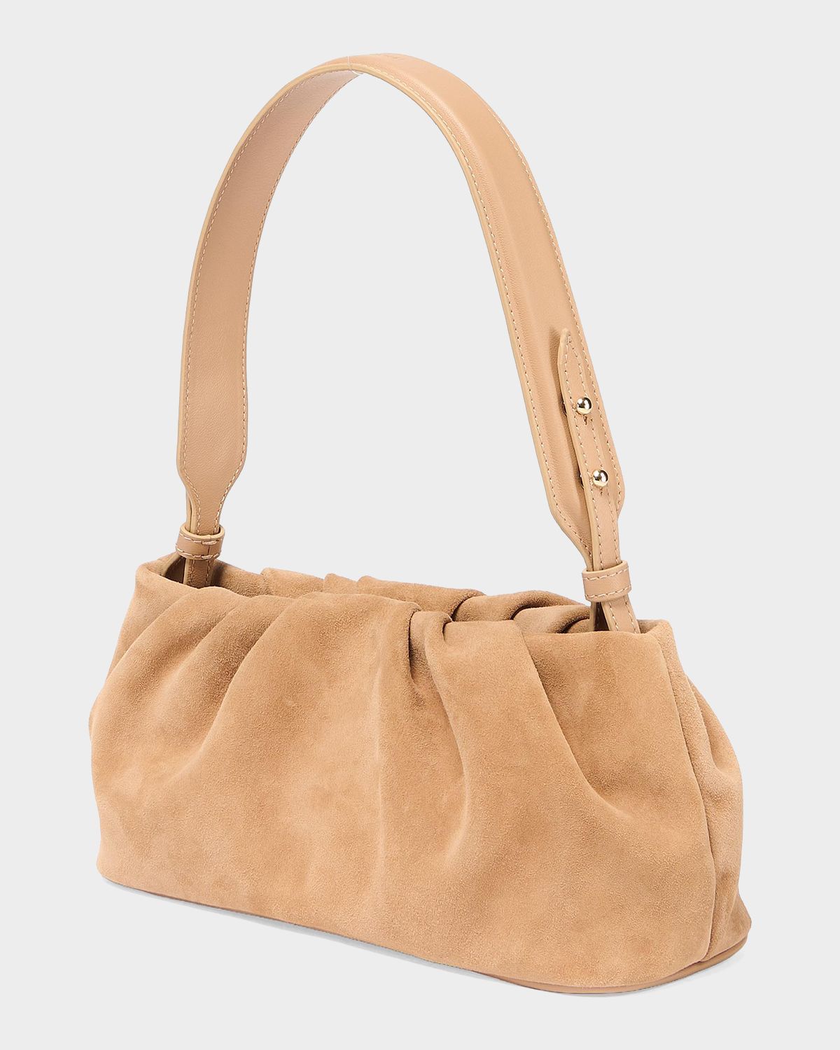 SIMKHAI Harlow Ruched Suede Shoulder Bag