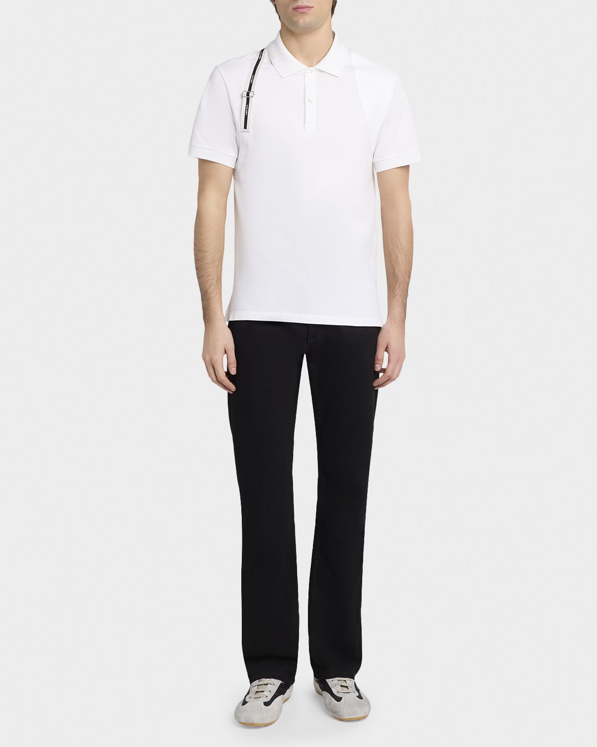 McQueen Men 's Harness Cotton Pique Polo Shirt | Thumbnail 5 McQueen Men 's Harness Cotton Pique Polo Shirt | Thumbnail 5