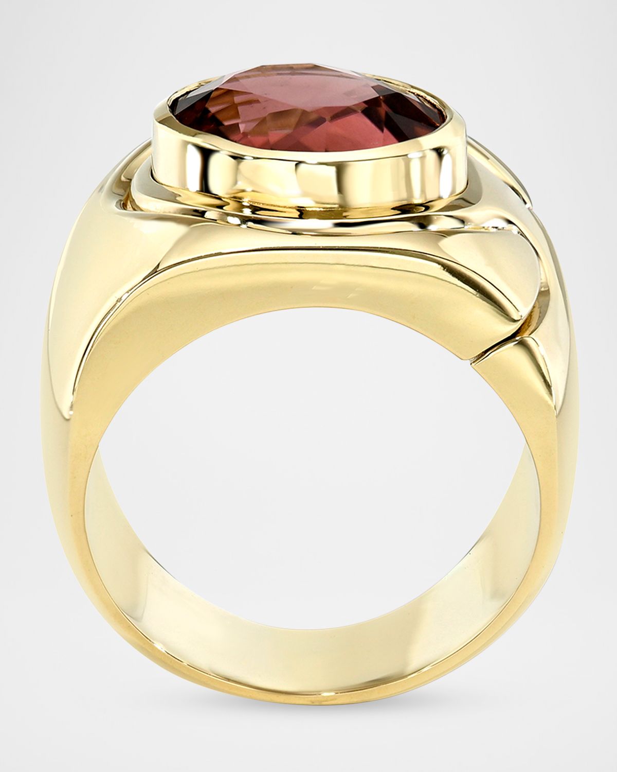 Retrouvai 14K Pink Tourmaline Impetus Interlocking Puzzle Ring