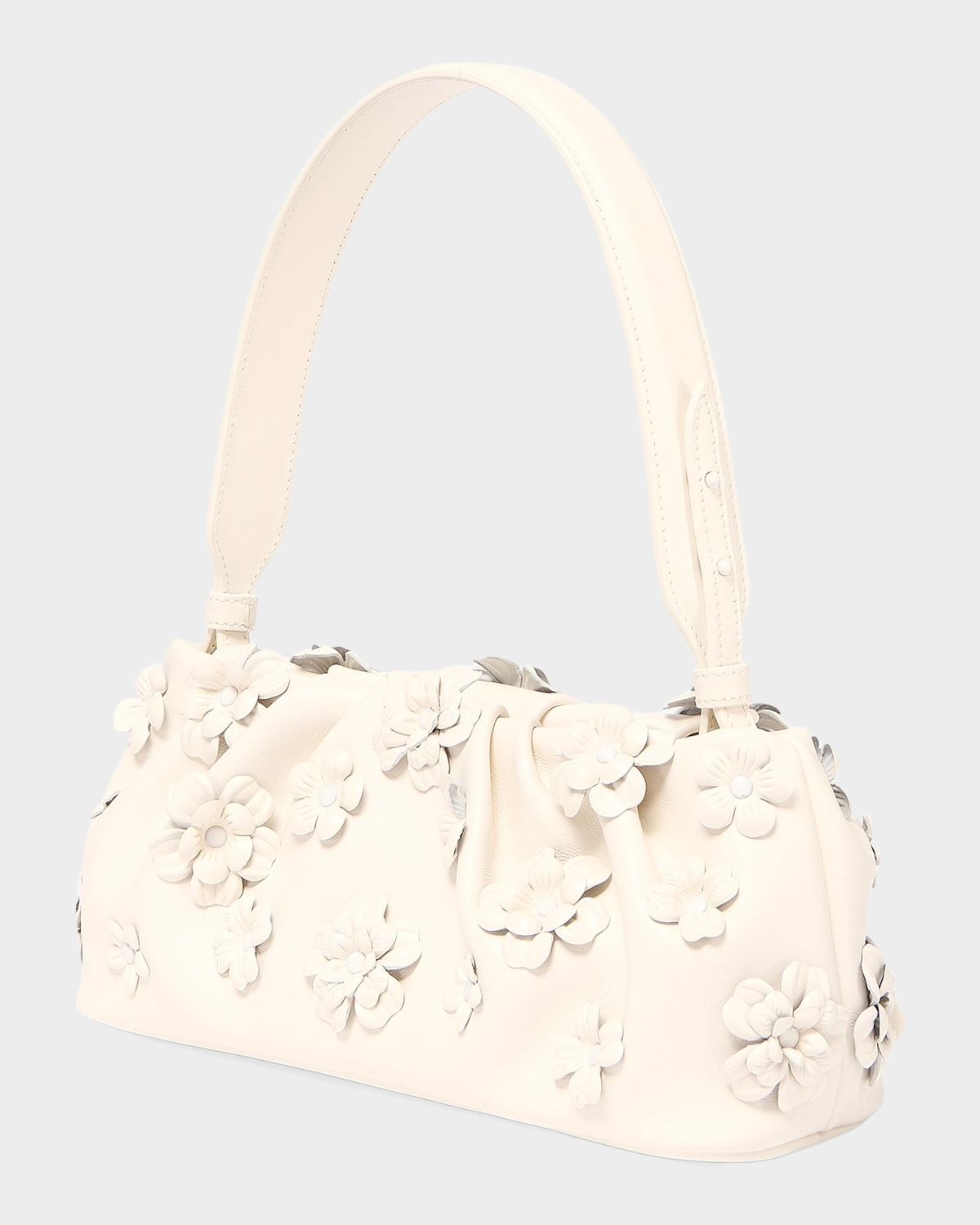 SIMKHAI Harlow Floral Applique Leather Shoulder Bag