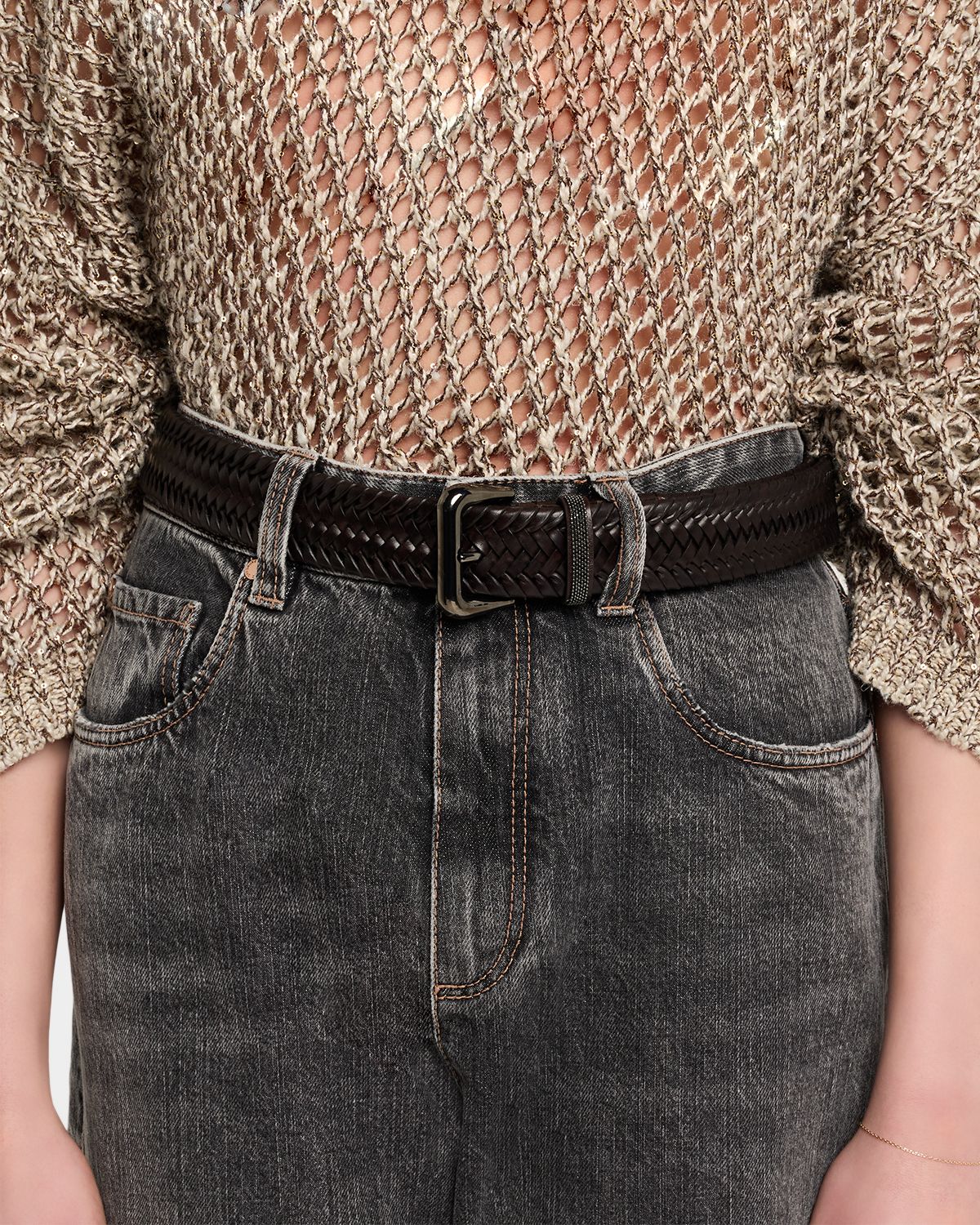Brunello Cucinelli Woven Leather Belt | Thumbnail 2