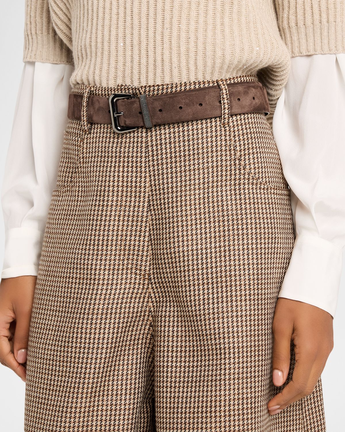 Brunello Cucinelli Monili-Trim Suede Belt | Thumbnail 2