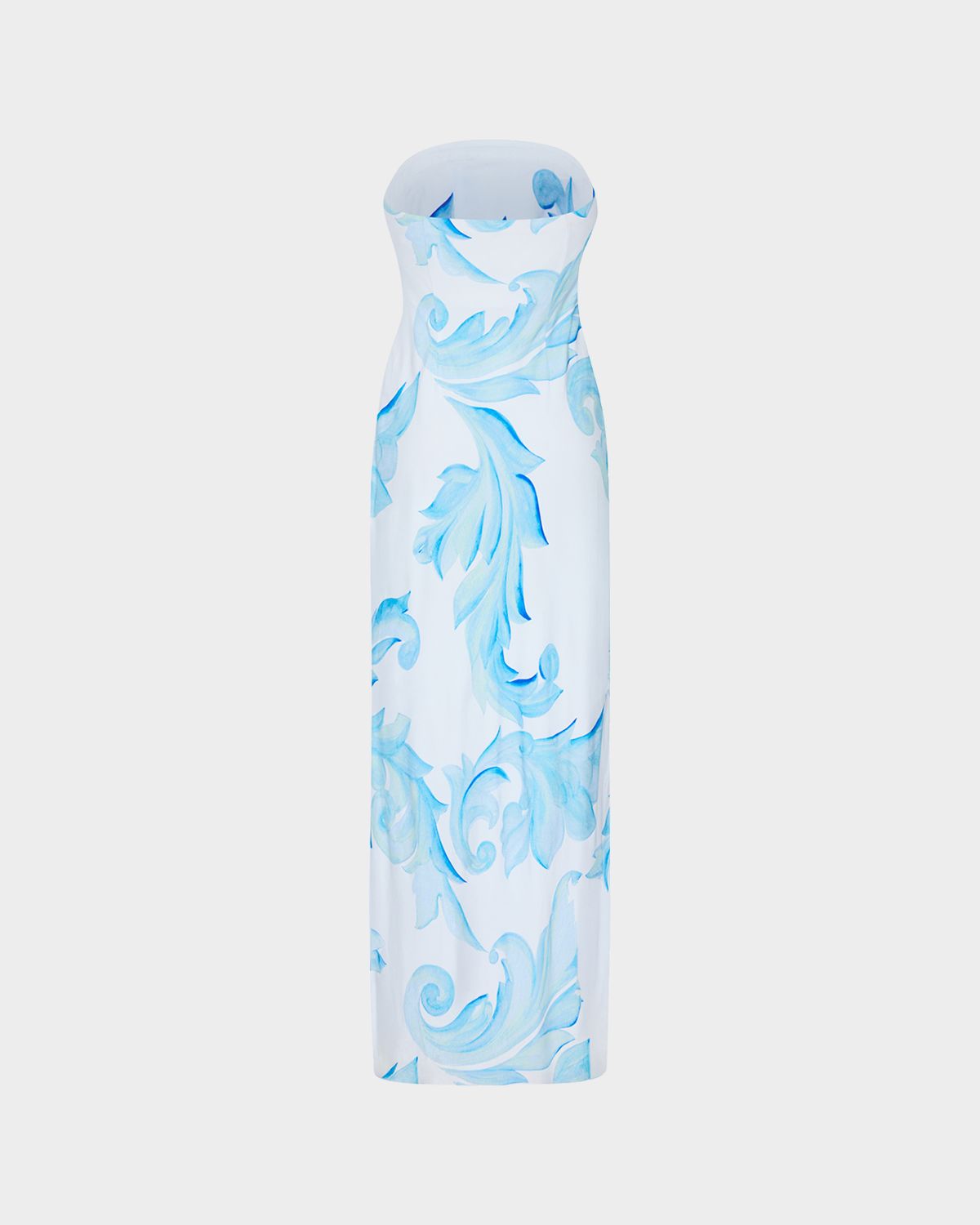 Milly Vera Strapless Scrollwork-Print Column Maxi Dress | Thumbnail 4 Milly Vera Strapless Scrollwork-Print Column Maxi Dress | Thumbnail 4