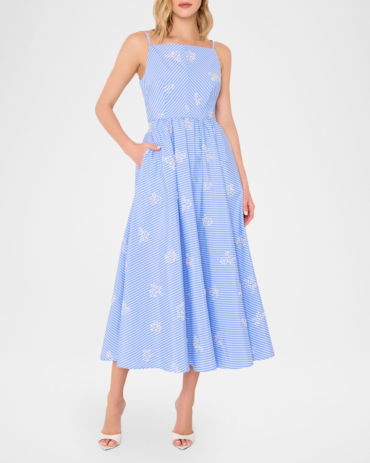 Milly Emily Beaded Striped Midi Dress | Thumbnail 5