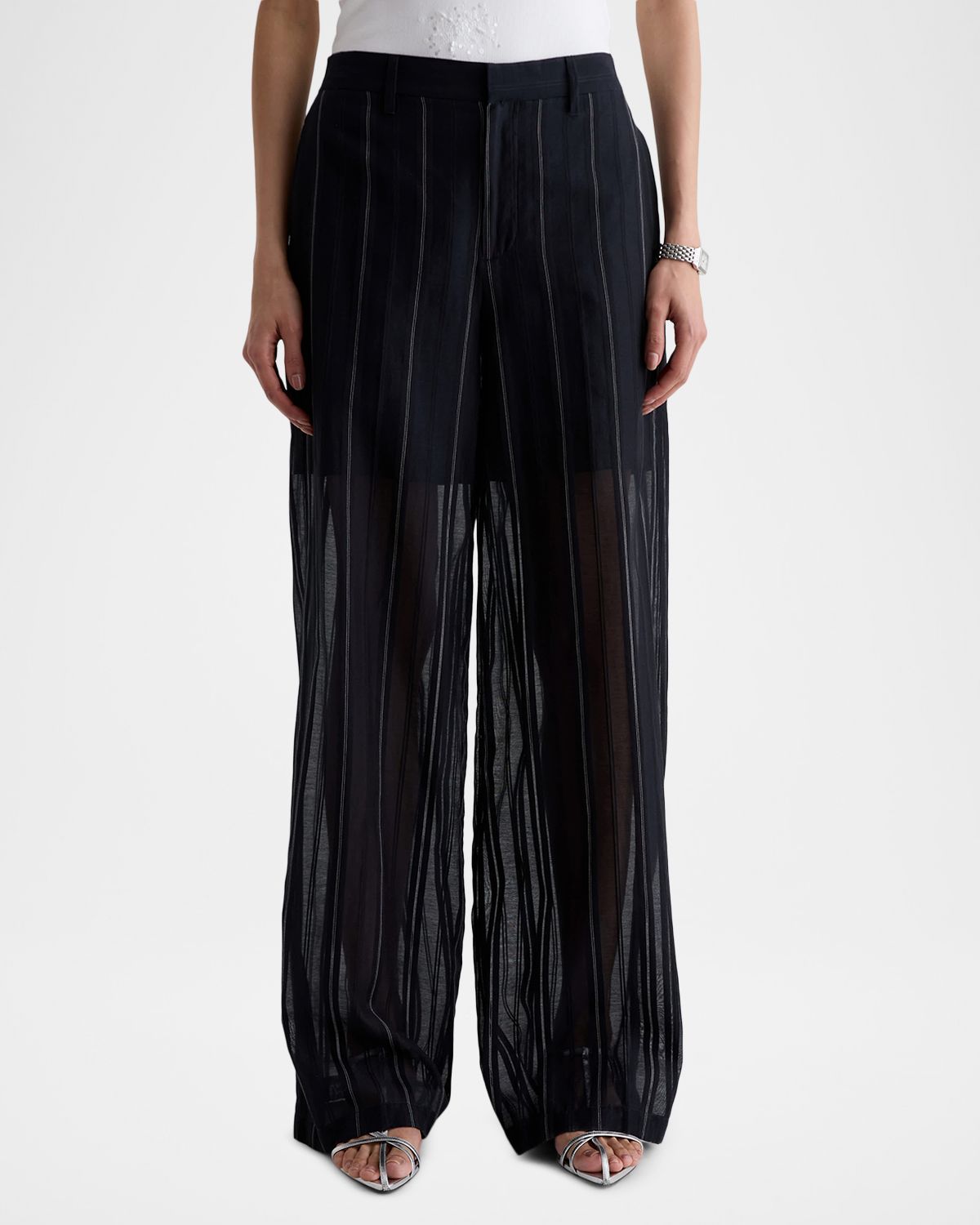 AG Jeans Sheer Wide-Leg Trousers | Thumbnail 4 AG Jeans Sheer Wide-Leg Trousers | Thumbnail 4