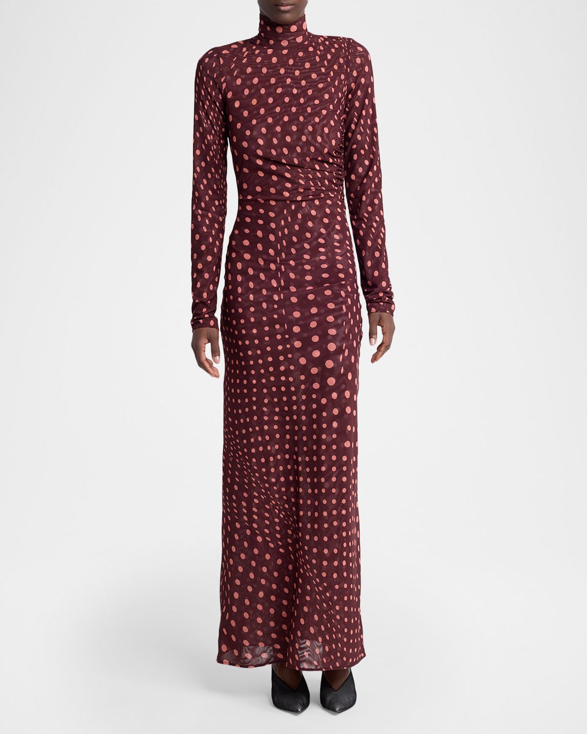 Stella McCartney Turtleneck Polka Dot Mesh Long-Sleeve Maxi Dress | Thumbnail 5 Stella McCartney Turtleneck Polka Dot Mesh Long-Sleeve Maxi Dress | Thumbnail 5