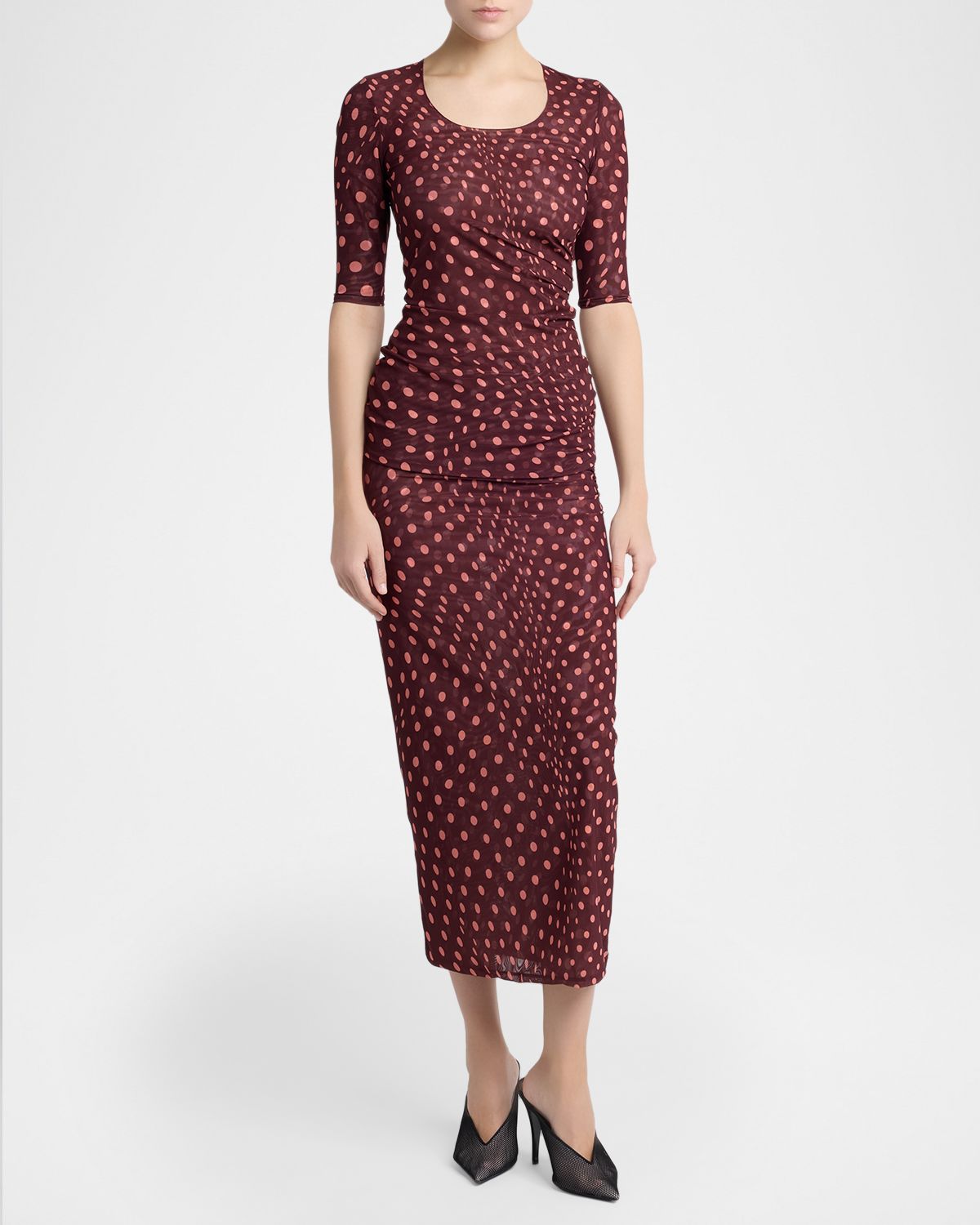Stella McCartney Polka Dot Mesh Elbow-Sleeve Top | Thumbnail 6 Stella McCartney Polka Dot Mesh Elbow-Sleeve Top | Thumbnail 6