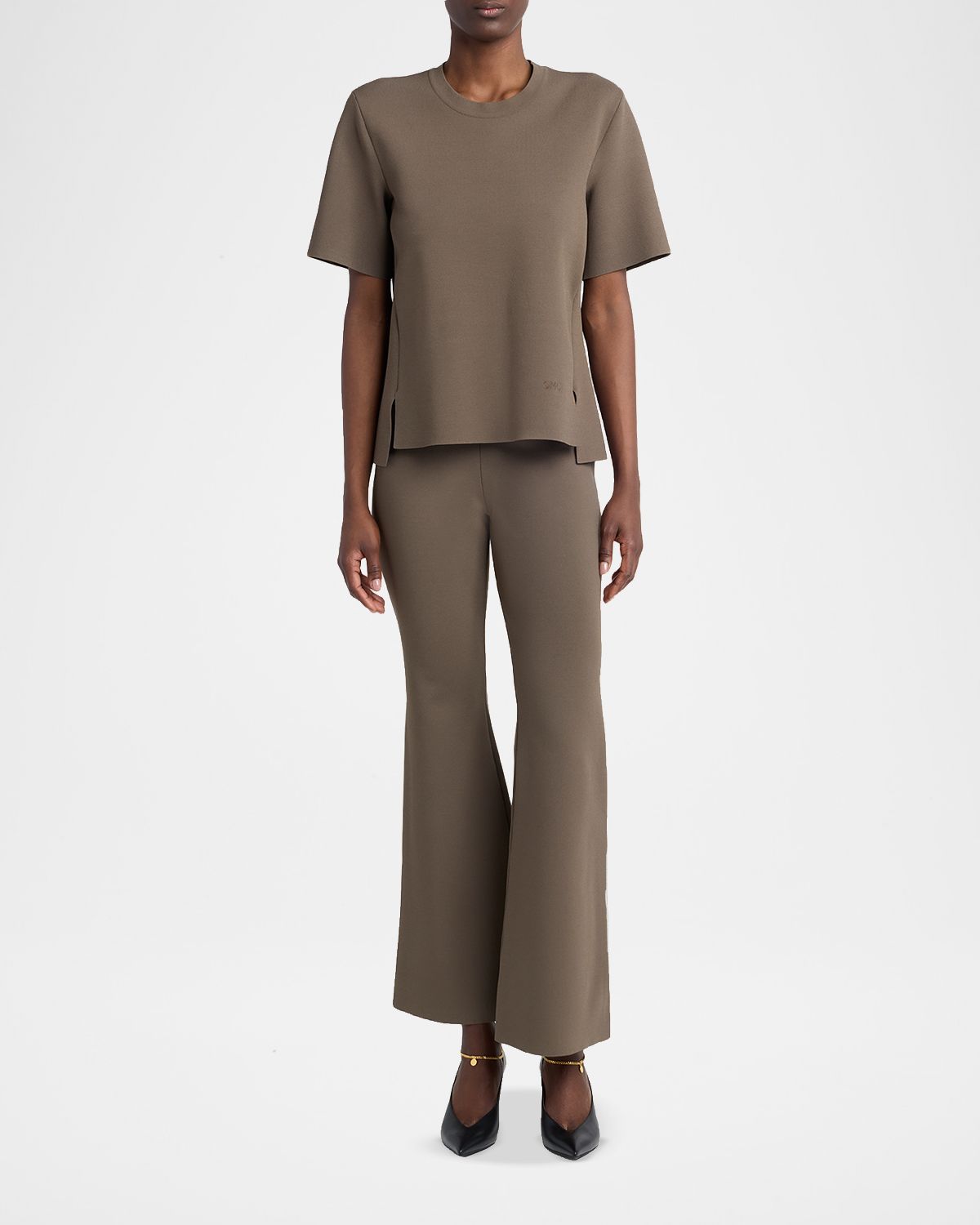 Stella McCartney Compact Knit Iconic Flared Pants | Thumbnail 5 Stella McCartney Compact Knit Iconic Flared Pants | Thumbnail 5