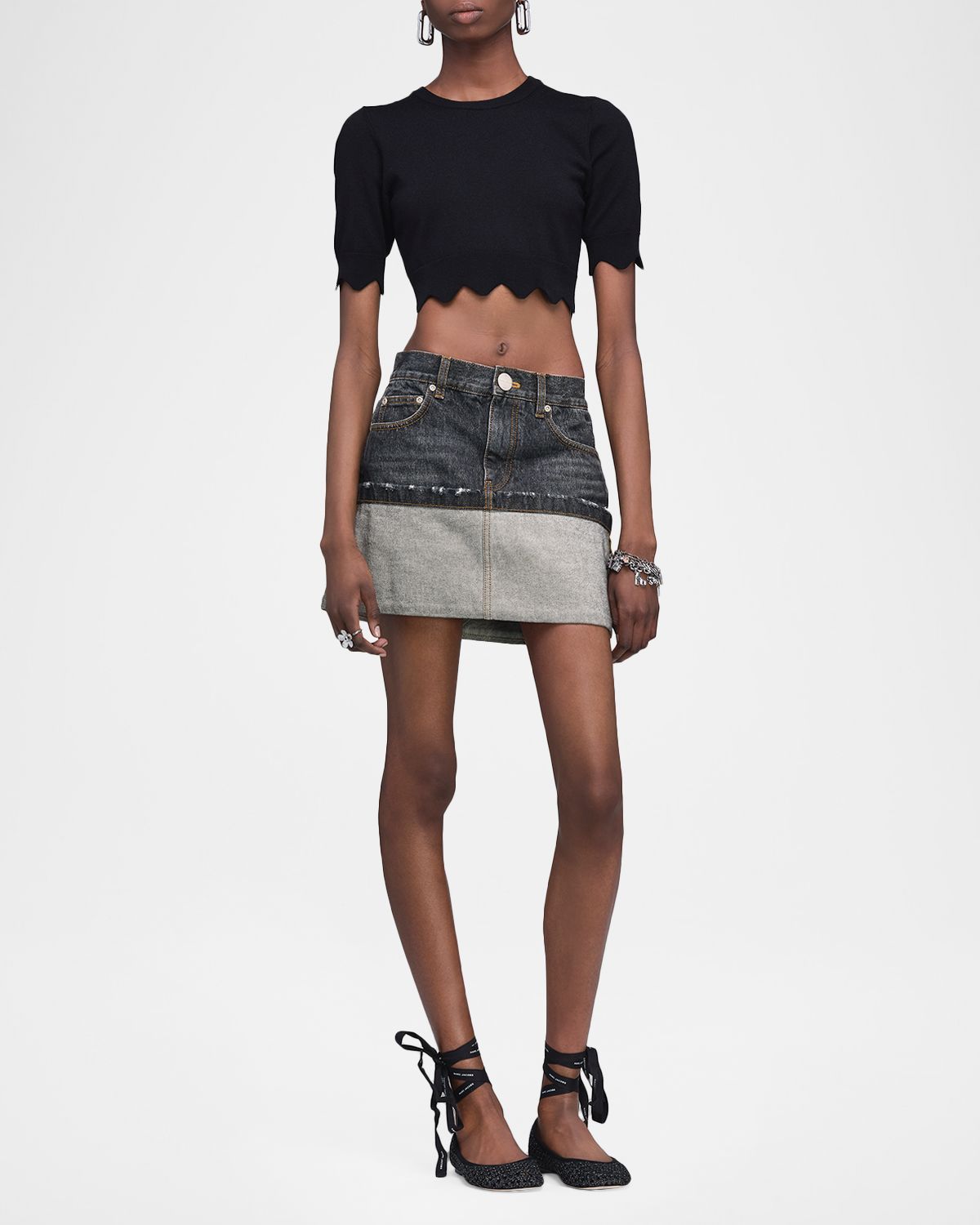 Marc Jacobs Cuffed Denim Mini Skirt