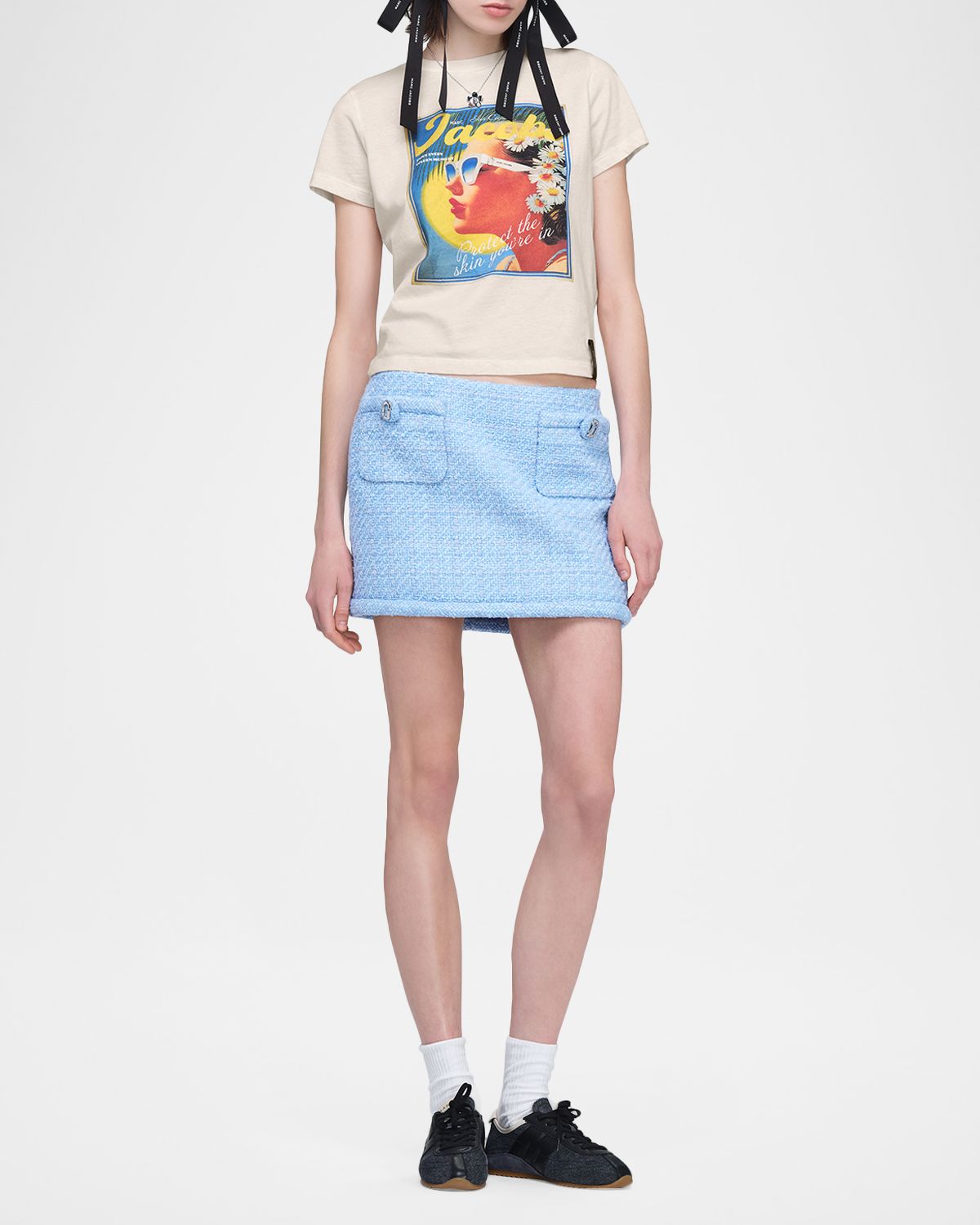Marc Jacobs Pop J Marc Metallic Tweed Mini Skirt