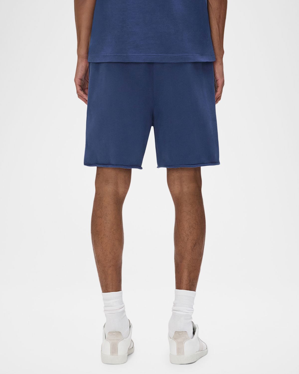 PURPLE Men 's Cotton Fleece Smudge-Logo Shorts | Thumbnail 3 PURPLE Men 's Cotton Fleece Smudge-Logo Shorts | Thumbnail 3