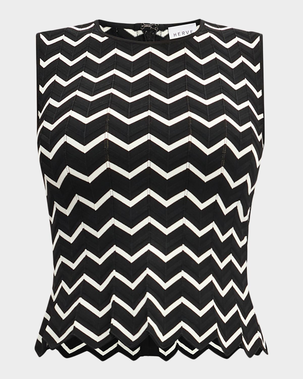 Herve Leger The Giana Chevron Knit Top
