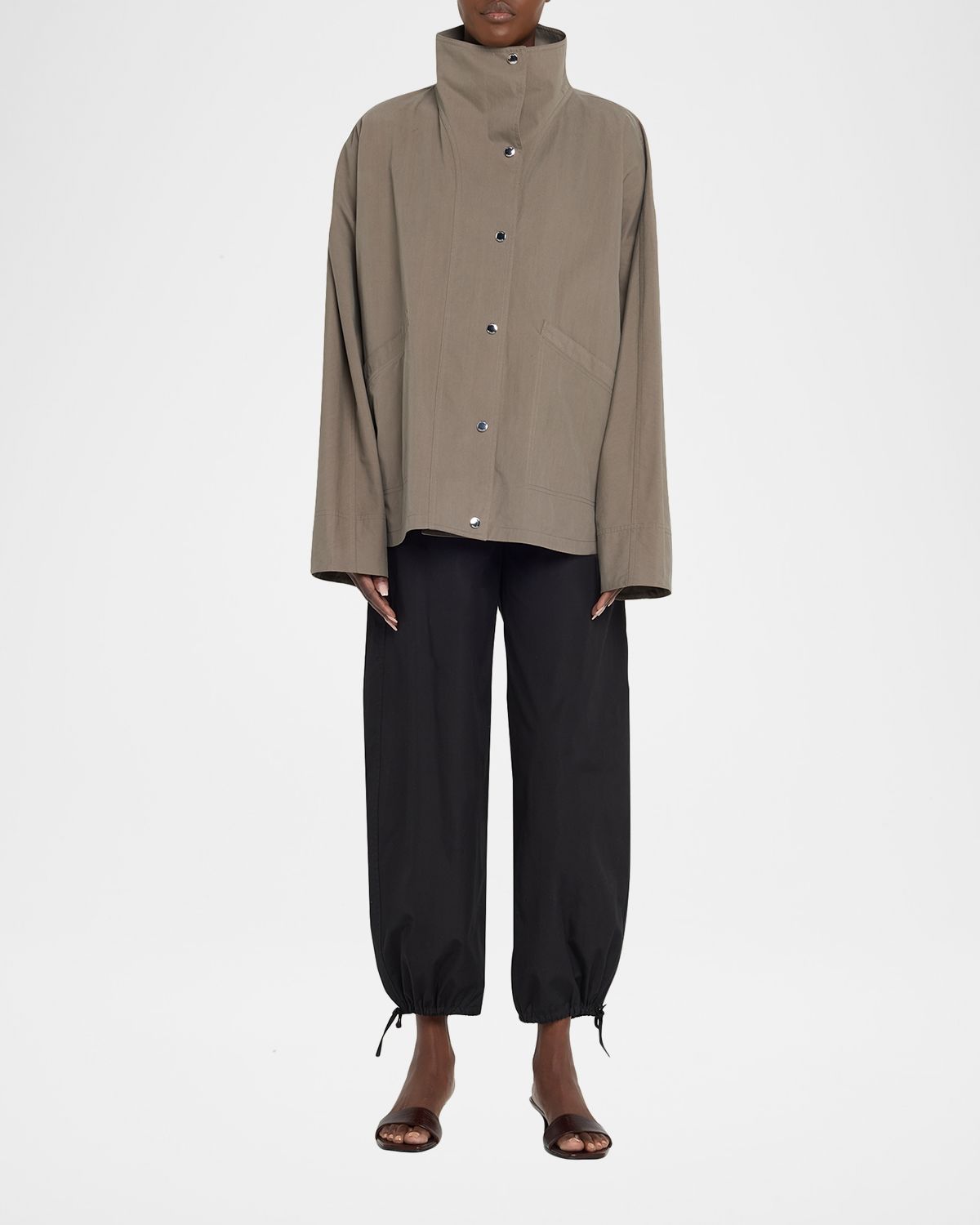 Toteme Drawstring Cotton Balloon Pants | Thumbnail 4 Toteme Drawstring Cotton Balloon Pants | Thumbnail 4