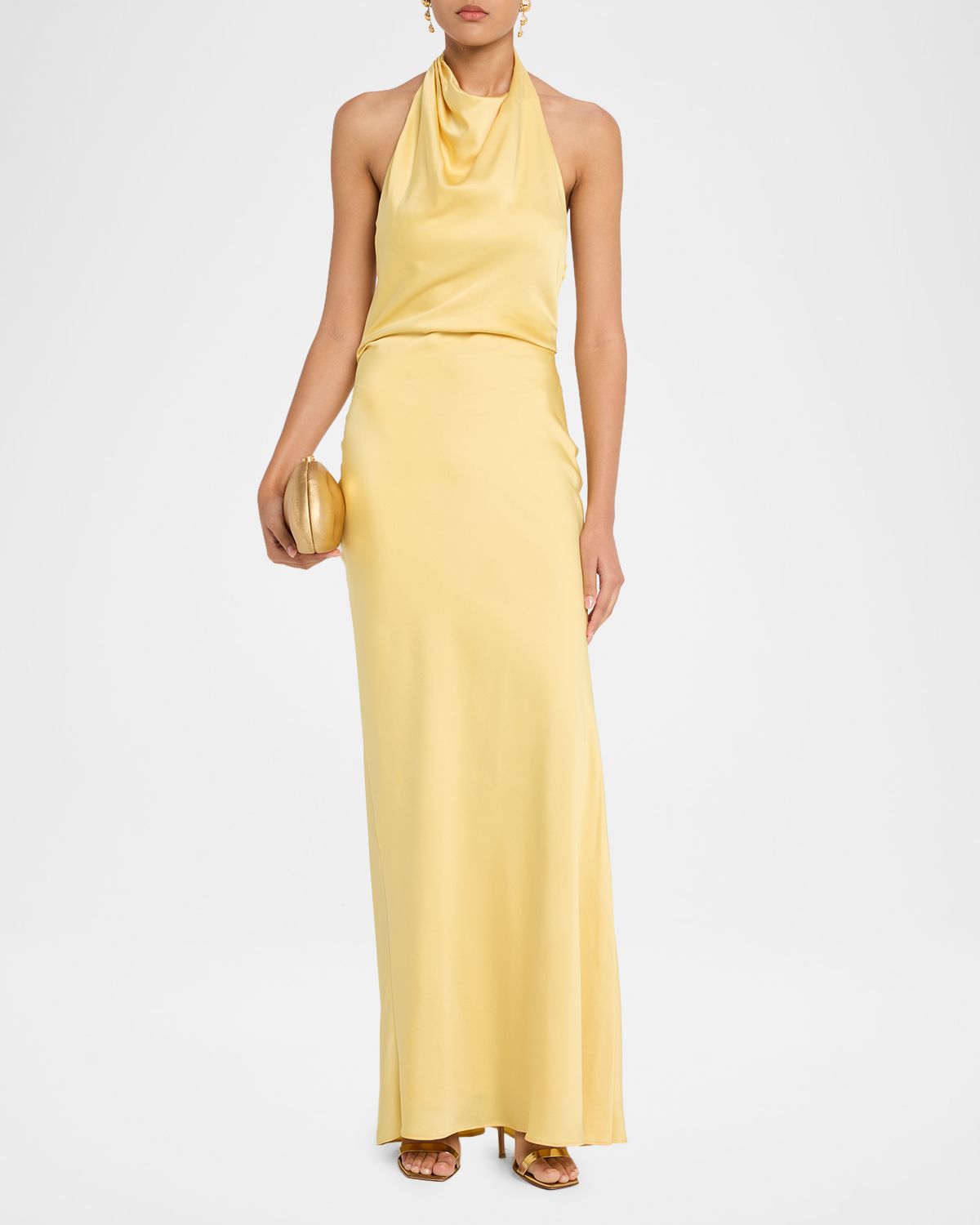 SIMKHAI Reannon Satin Halter Dress | Thumbnail 2 SIMKHAI Reannon Satin Halter Dress | Thumbnail 2