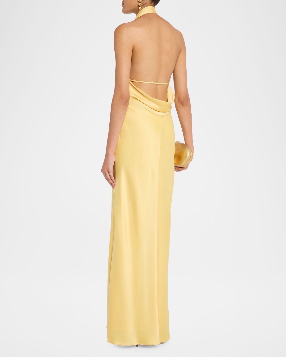 SIMKHAI Reannon Satin Halter Dress | Thumbnail 3 SIMKHAI Reannon Satin Halter Dress | Thumbnail 3