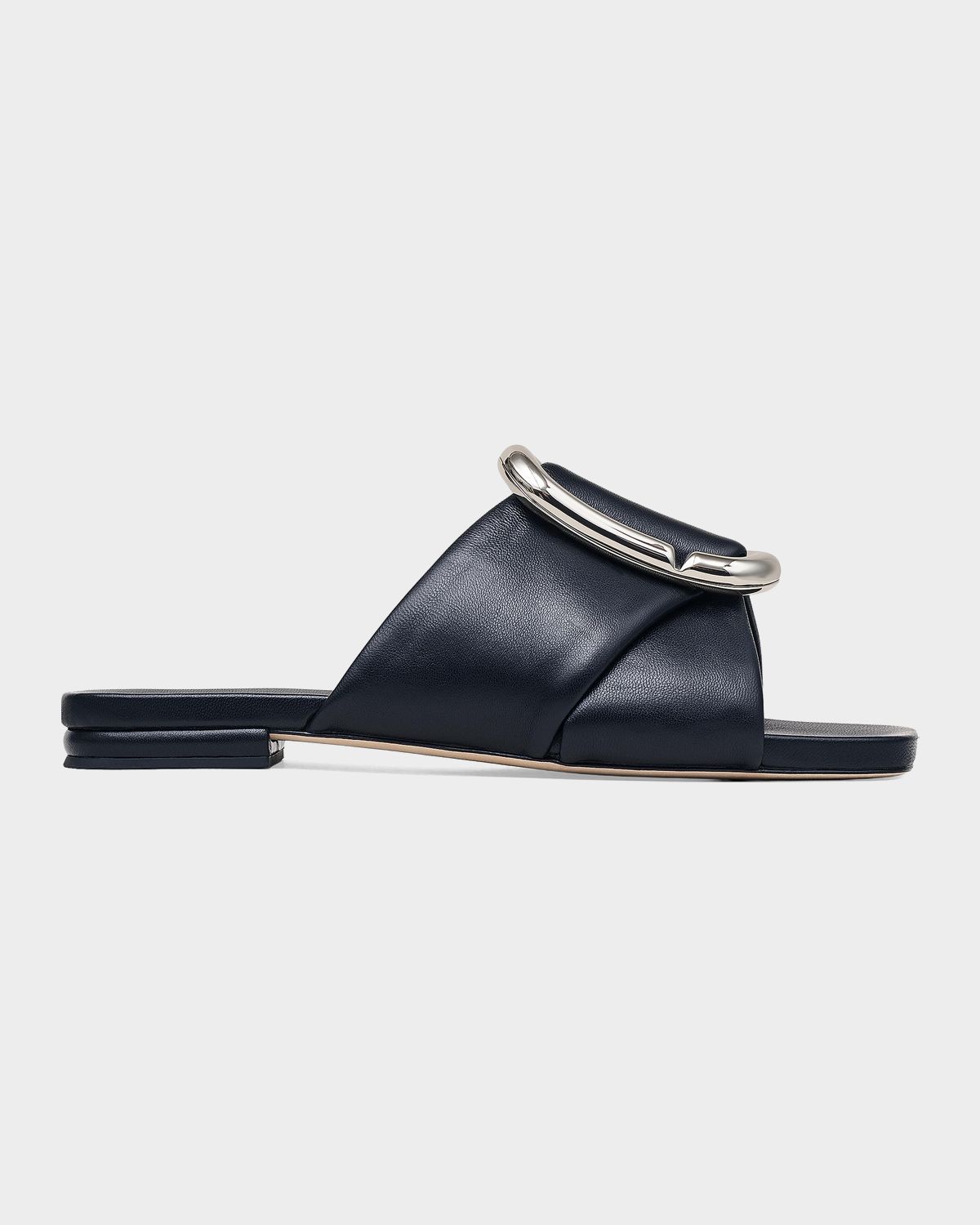 Marc Jacobs The Criss Cross Leather Flat Slide Sandals