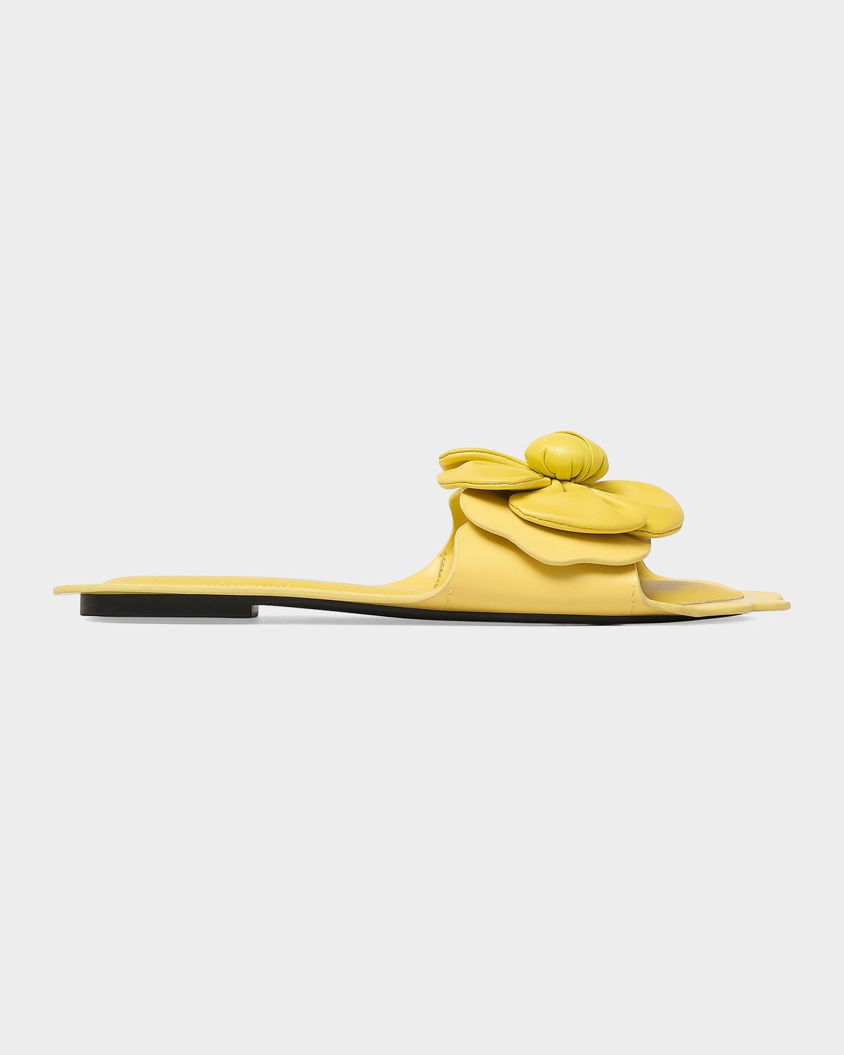 Marc Jacobs The Daisy Leather Flat Slide Sandals