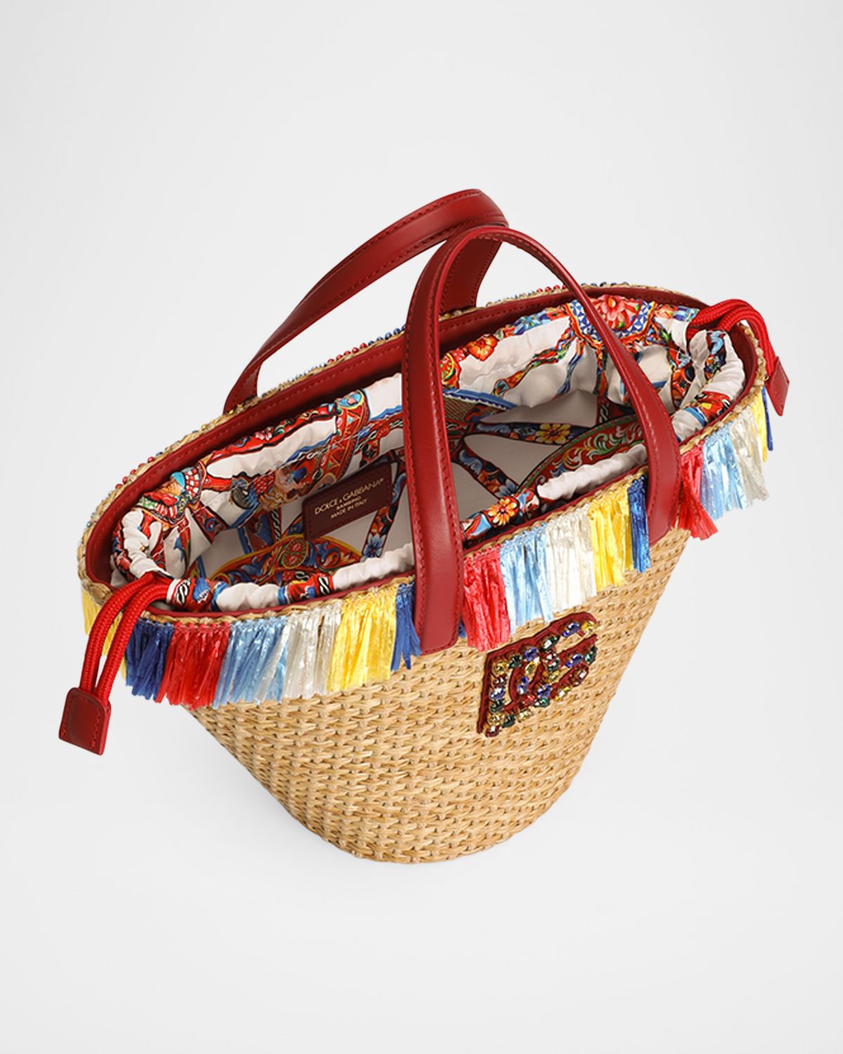 Dolce & Gabbana Kid 's DG Straw Fringed Tote Bag | Thumbnail 4
