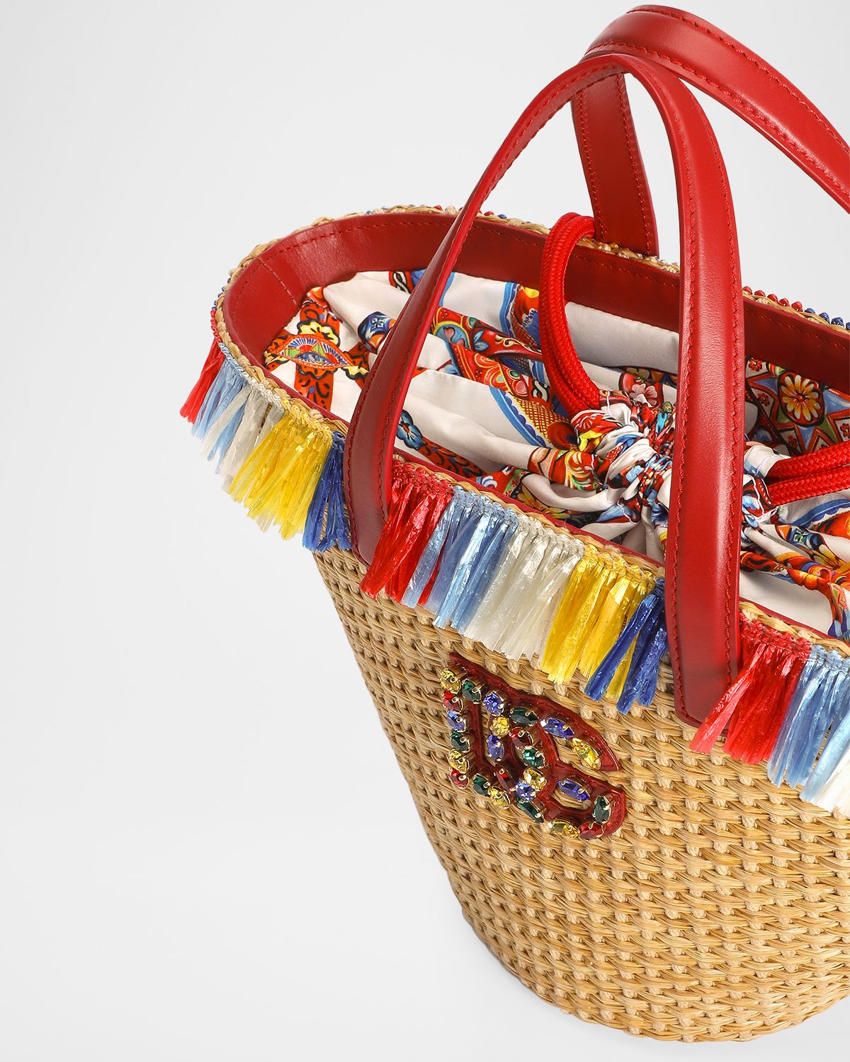 Dolce & Gabbana Kid 's DG Straw Fringed Tote Bag | Thumbnail 5