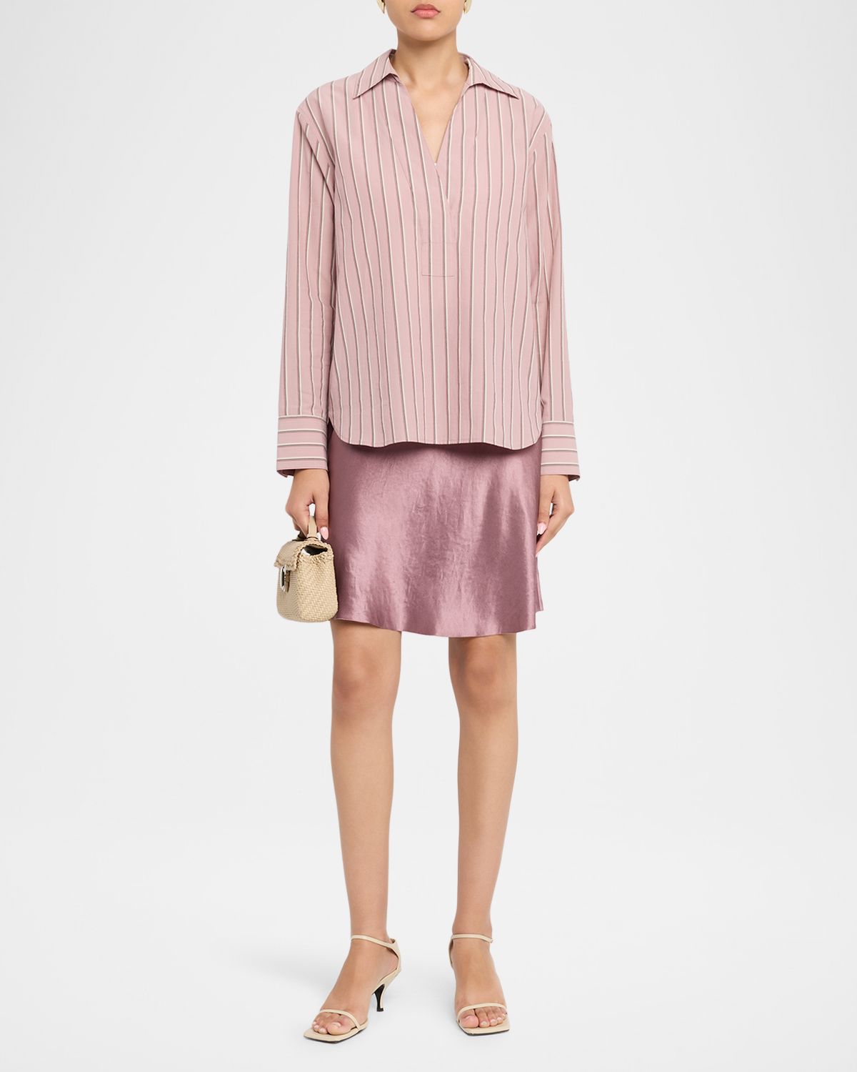 Vince Short Pull-On Satin Slip Skirt | Thumbnail 2