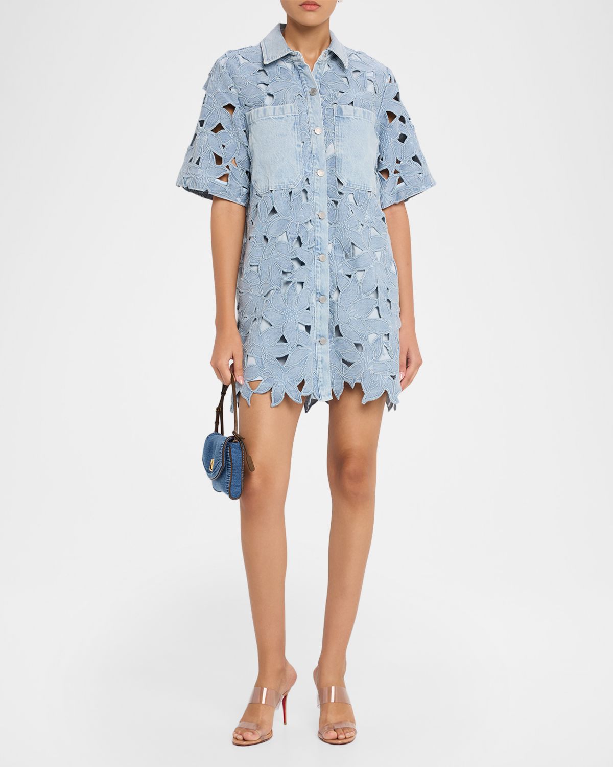 SIMKHAI Calyn Embroidered Denim Mini Dress | Thumbnail 2 SIMKHAI Calyn Embroidered Denim Mini Dress | Thumbnail 2