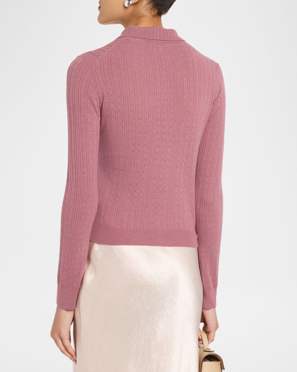Vince Pointelle Wool Cardigan | Thumbnail 3