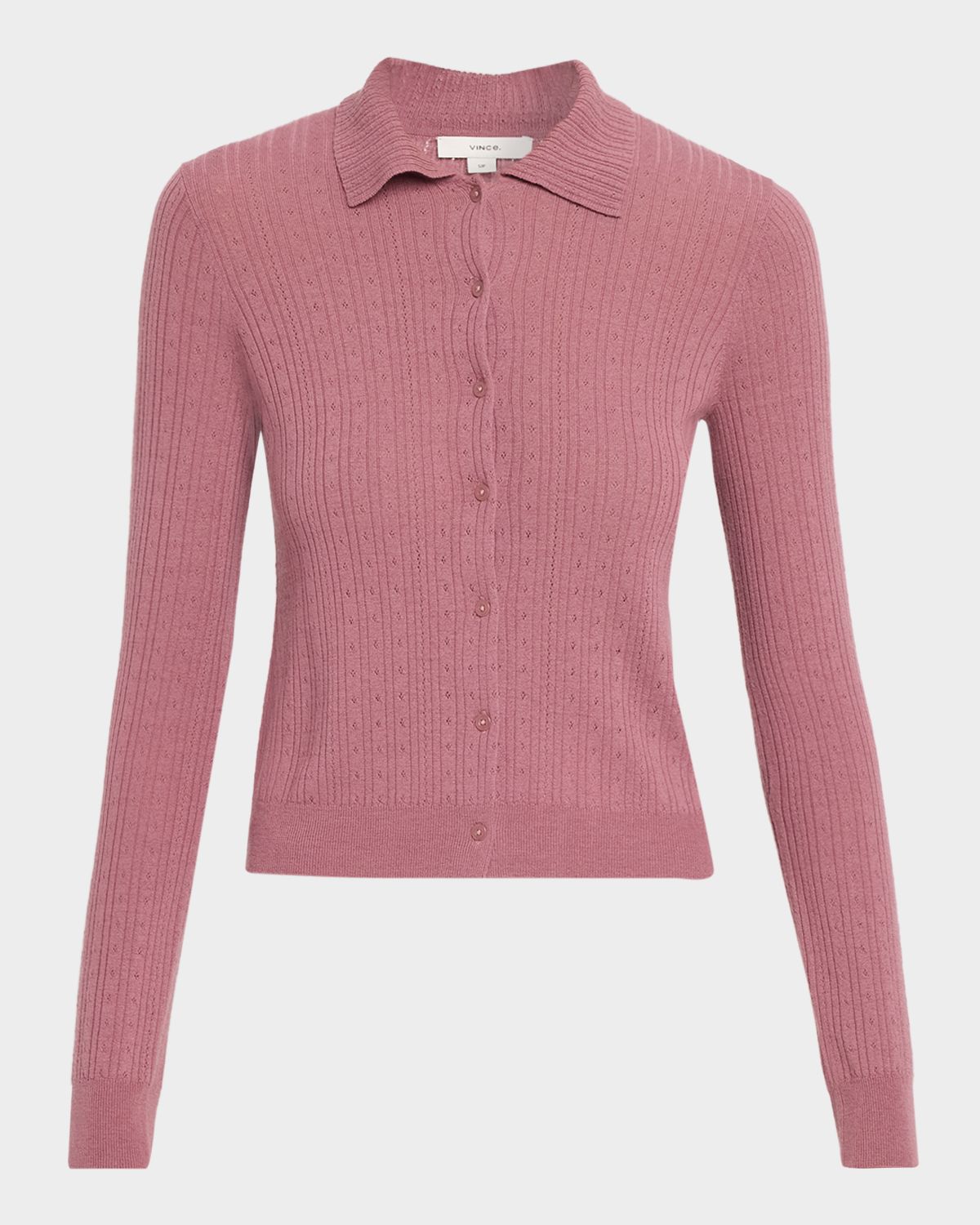 Vince Pointelle Wool Cardigan