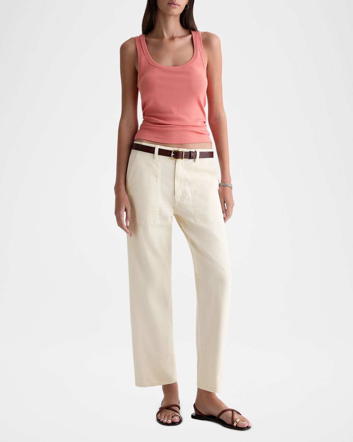 AG Jeans Analeigh Mid-Rise Utility Jeans | Thumbnail 7