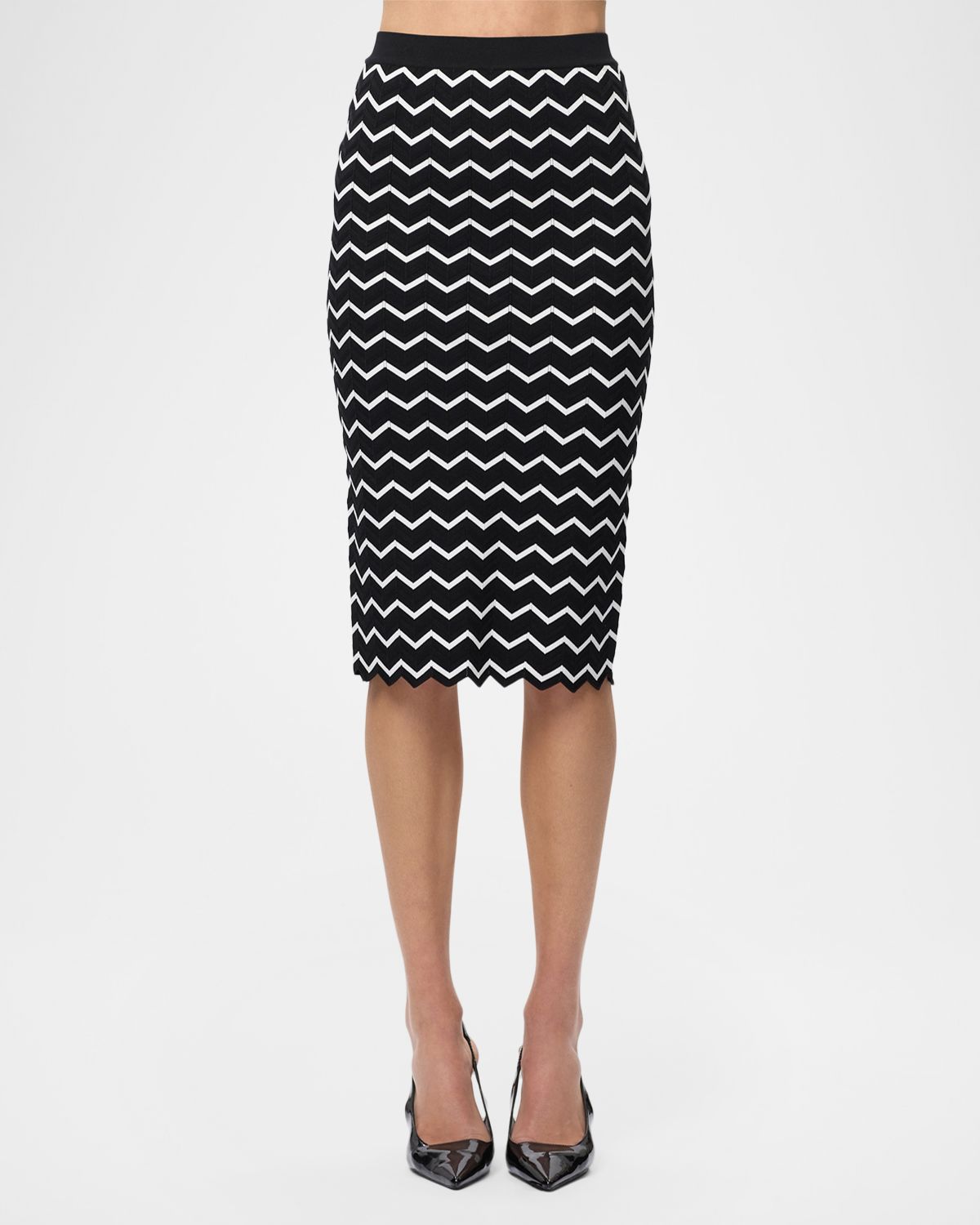 Herve Leger The Giana Chevron Knit Skirt | Thumbnail 2