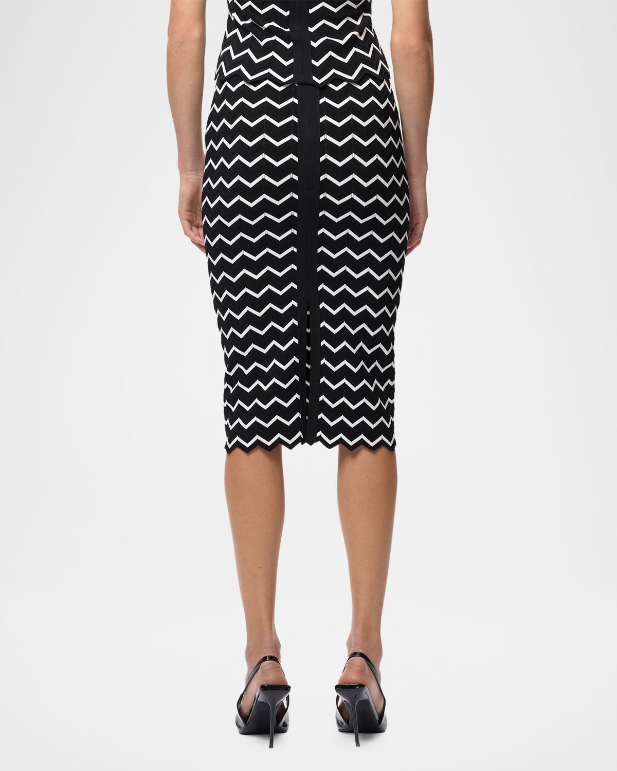 Herve Leger The Giana Chevron Knit Skirt | Thumbnail 3