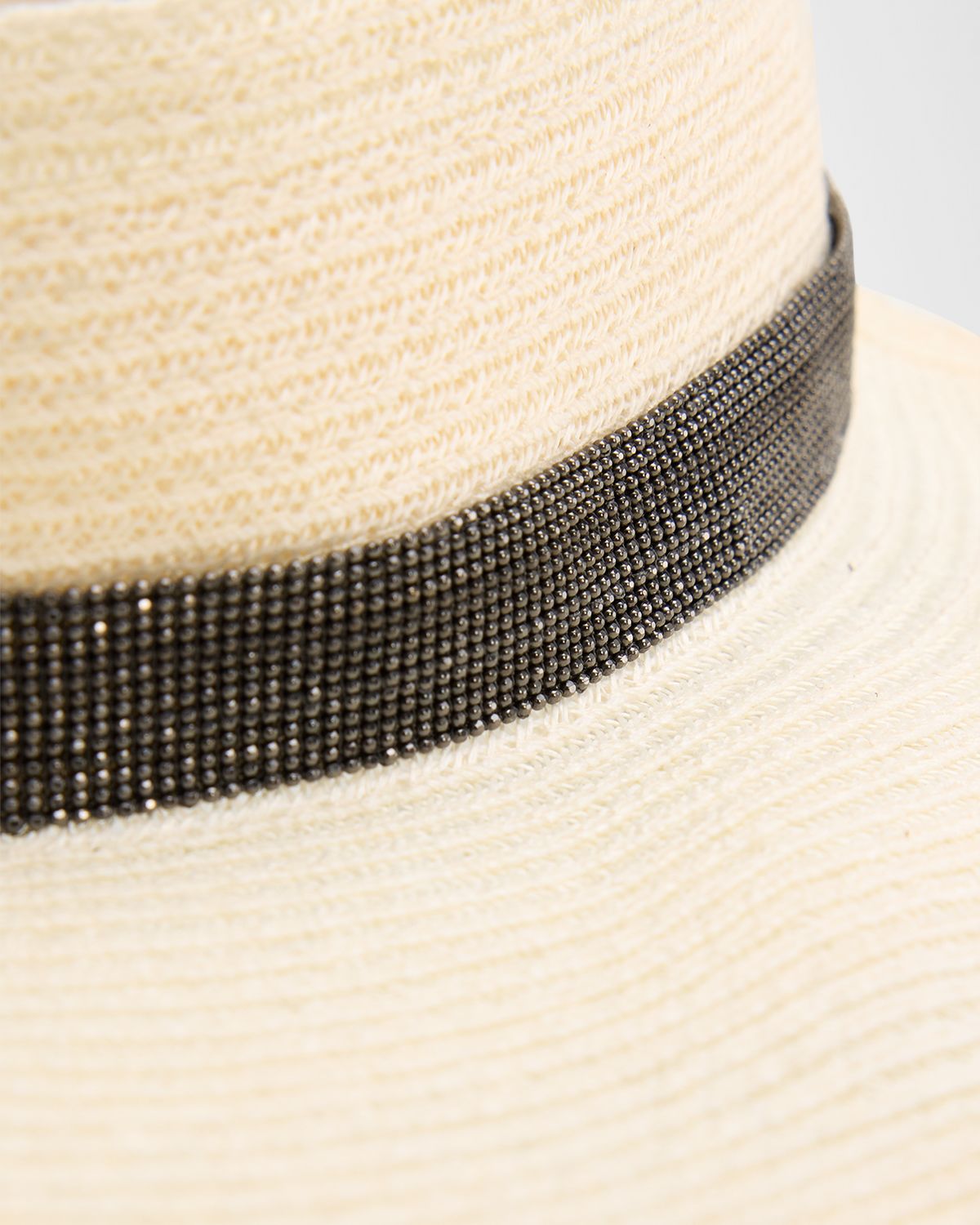 Brunello Cucinelli Hemp Visor with Monili Band