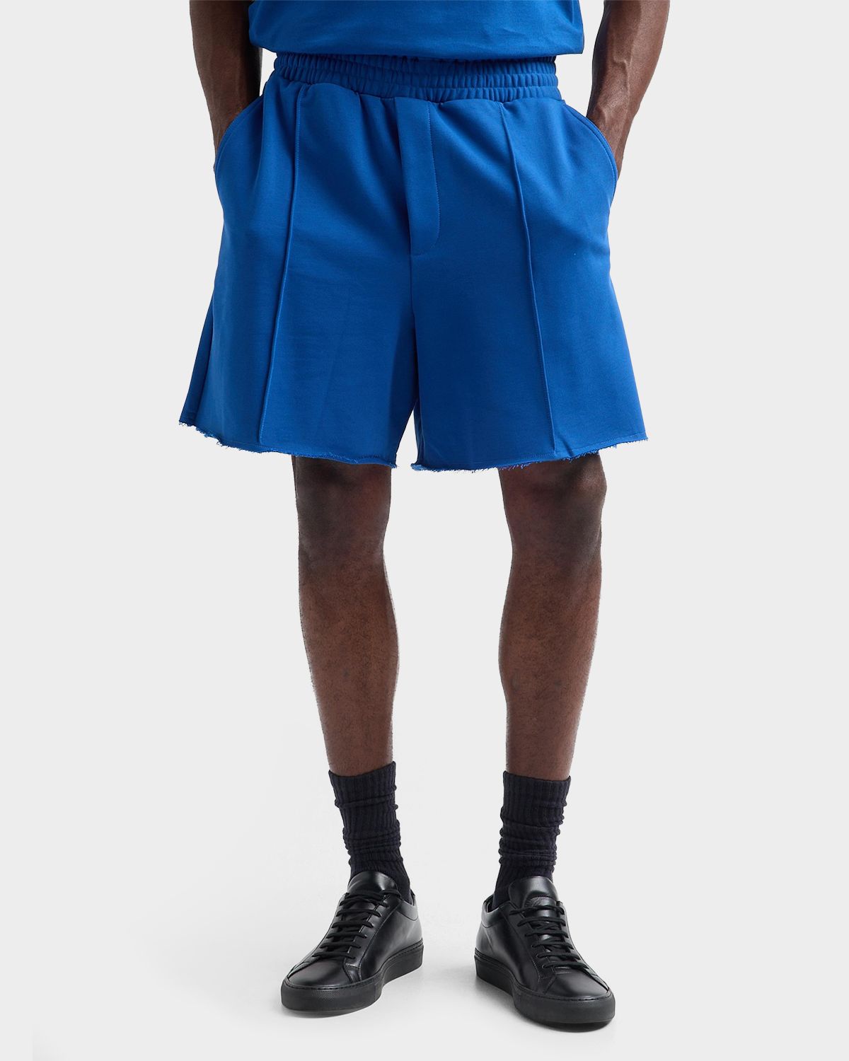Helmut Lang Men 's Terry Pintuck Pleated Shorts | Thumbnail 4 Helmut Lang Men 's Terry Pintuck Pleated Shorts | Thumbnail 4
